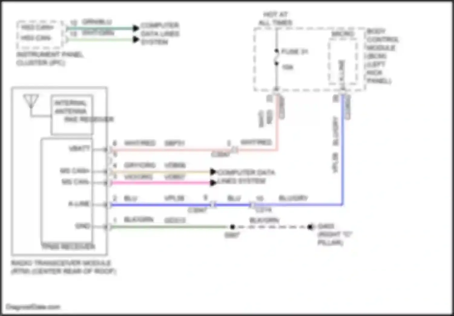 Wiring diagram fuse 31 for Lincoln Nautilus I (2018-2024) (5 of 5)