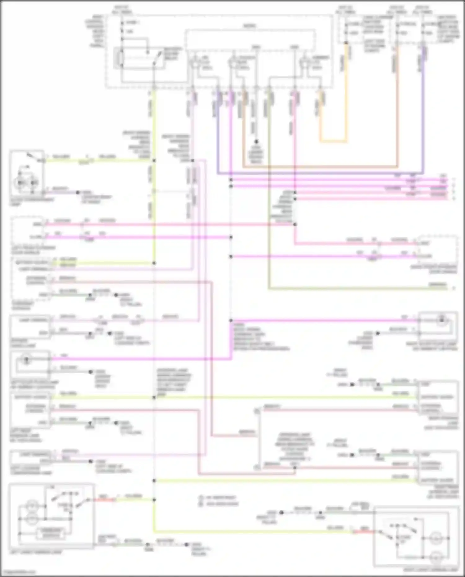 Wiring diagram left vanity mirror lamp for Lincoln Nautilus I (2018-2024) (1 of 3)