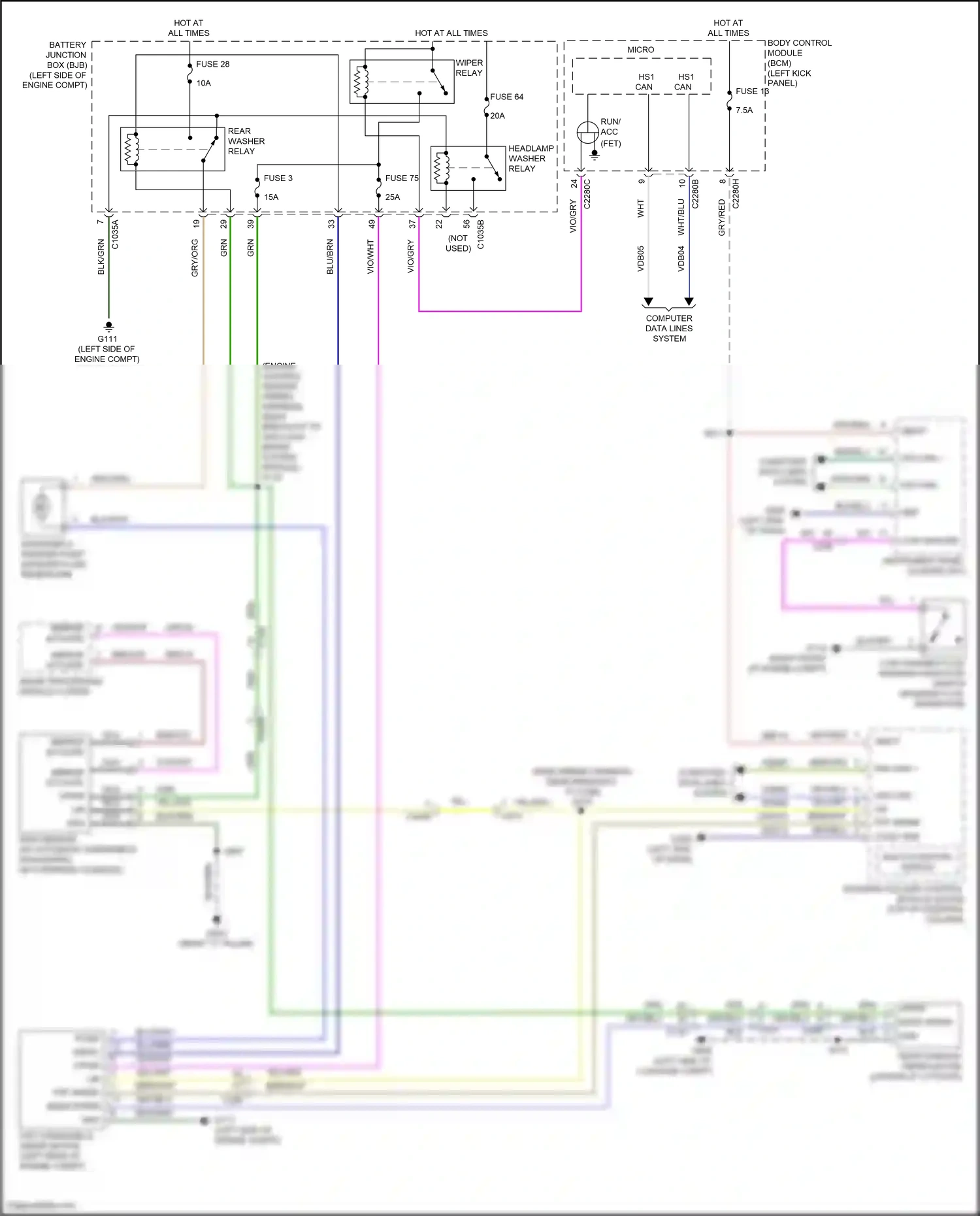 Lincoln Nautilus I (2018-2024) multi- function switch wiring diagram  (3 of 3)