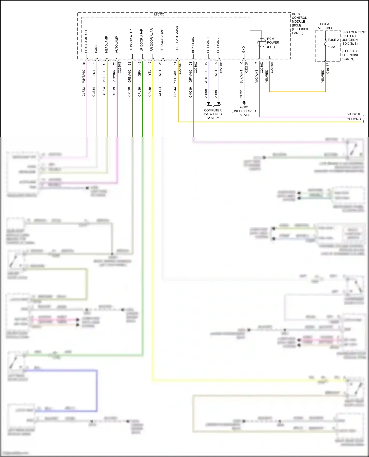 Lincoln Nautilus I (2018-2024) multi- function switch wiring diagram  (1 of 3)
