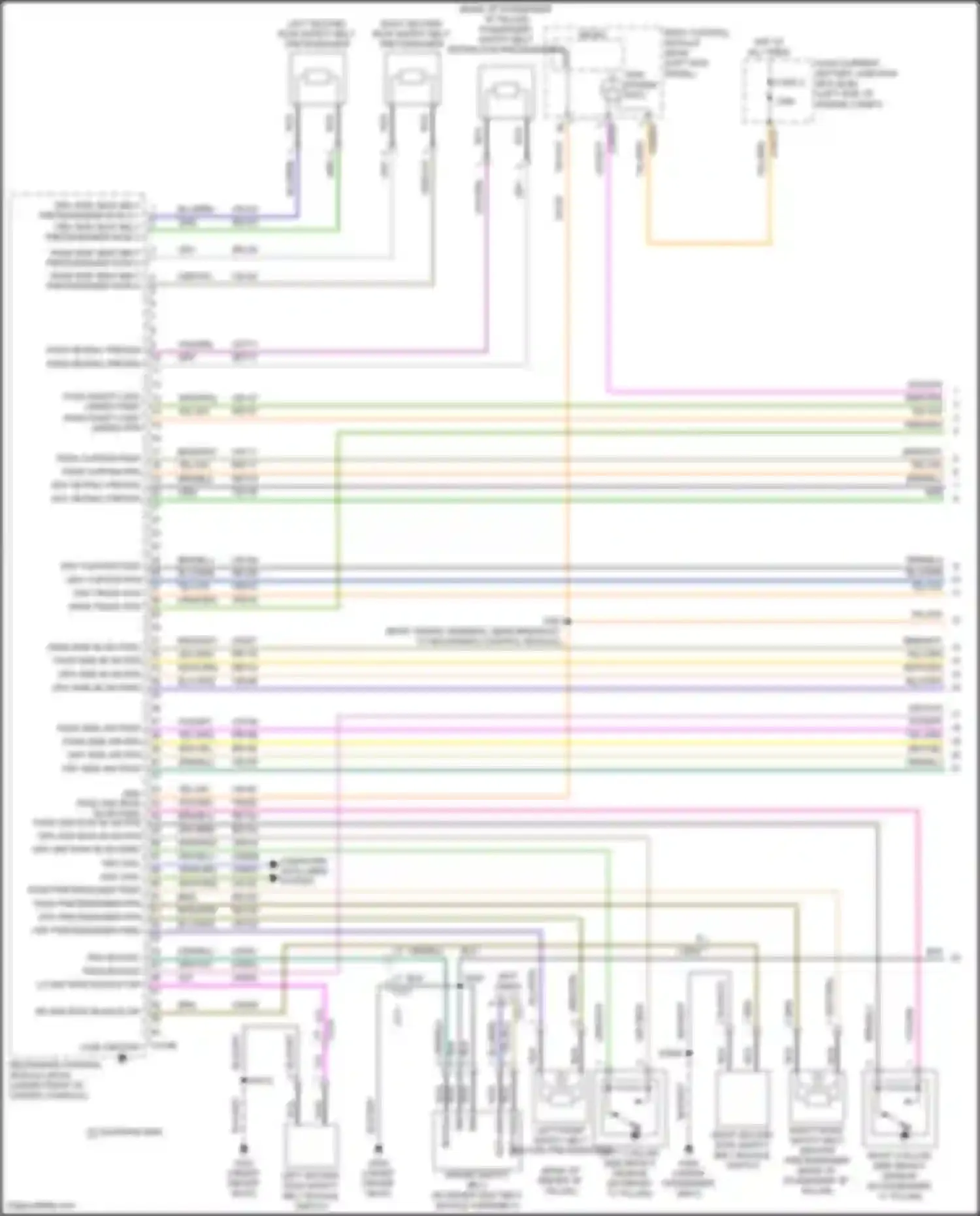 Wiring diagram right second row safety belt buckle switch for Lincoln Nautilus I (2018-2024) (1 of 1)