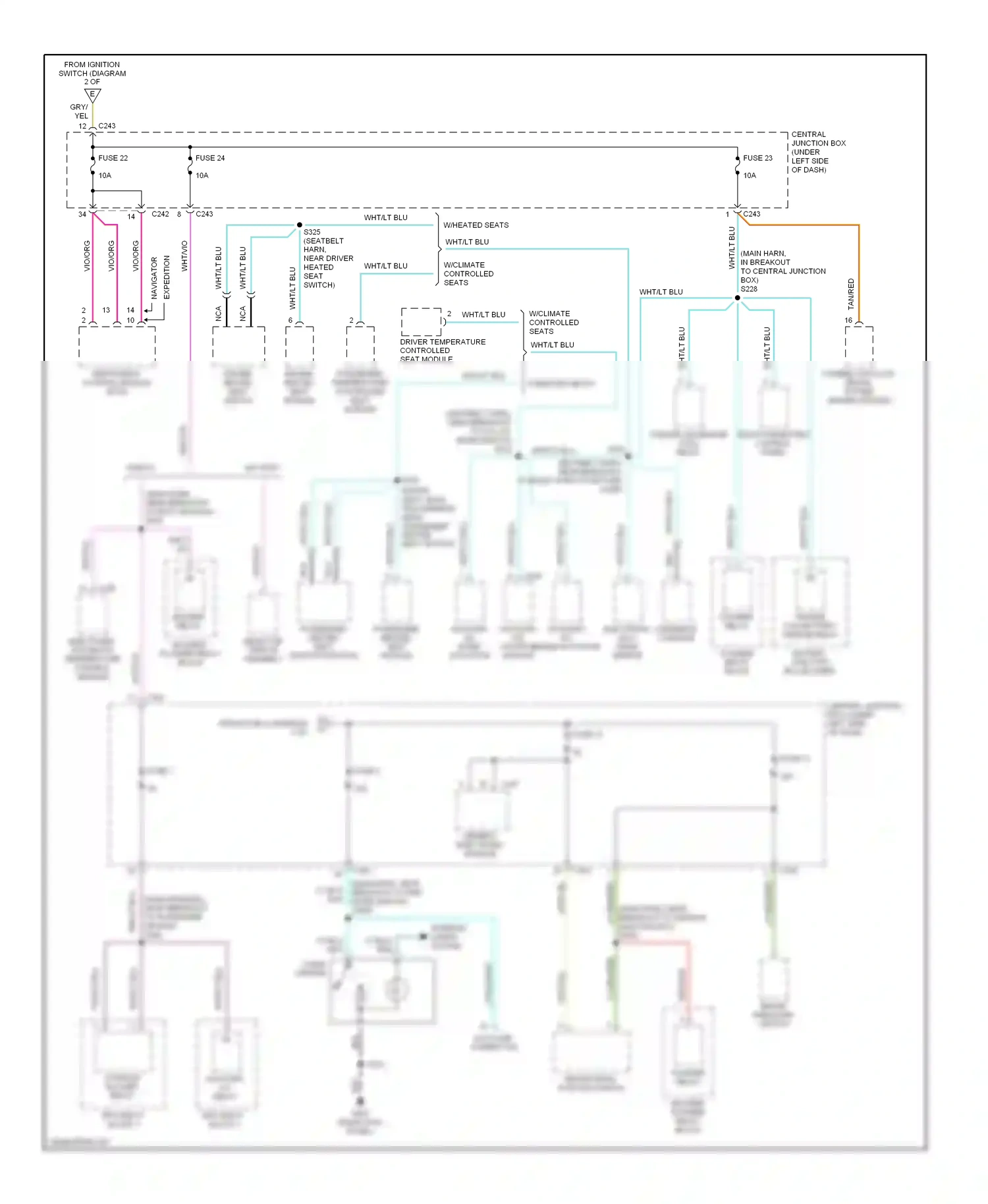 Lincoln Navigator I (1997-2003) electronic automatic temperature control module wiring diagram  (5 of 5)