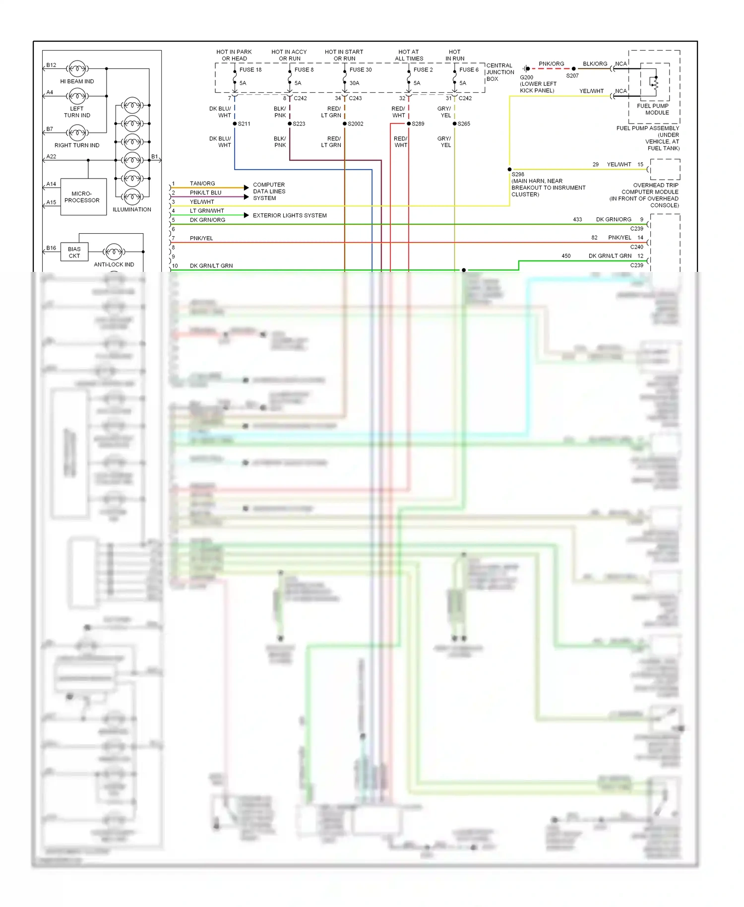 Lincoln Navigator I (1997-2003) micro- processor wiring diagram  (1 of 1)