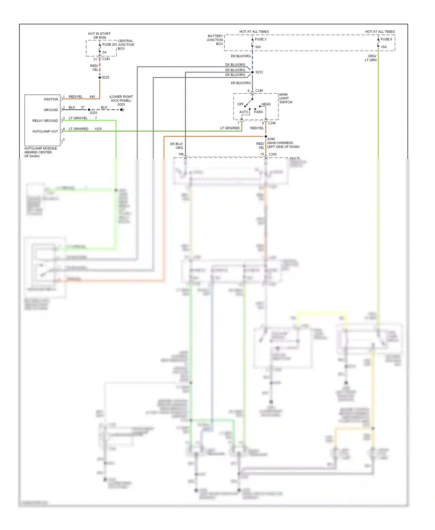 Lincoln Navigator I (1997-2003) multi- function switch wiring diagram  (2 of 8)