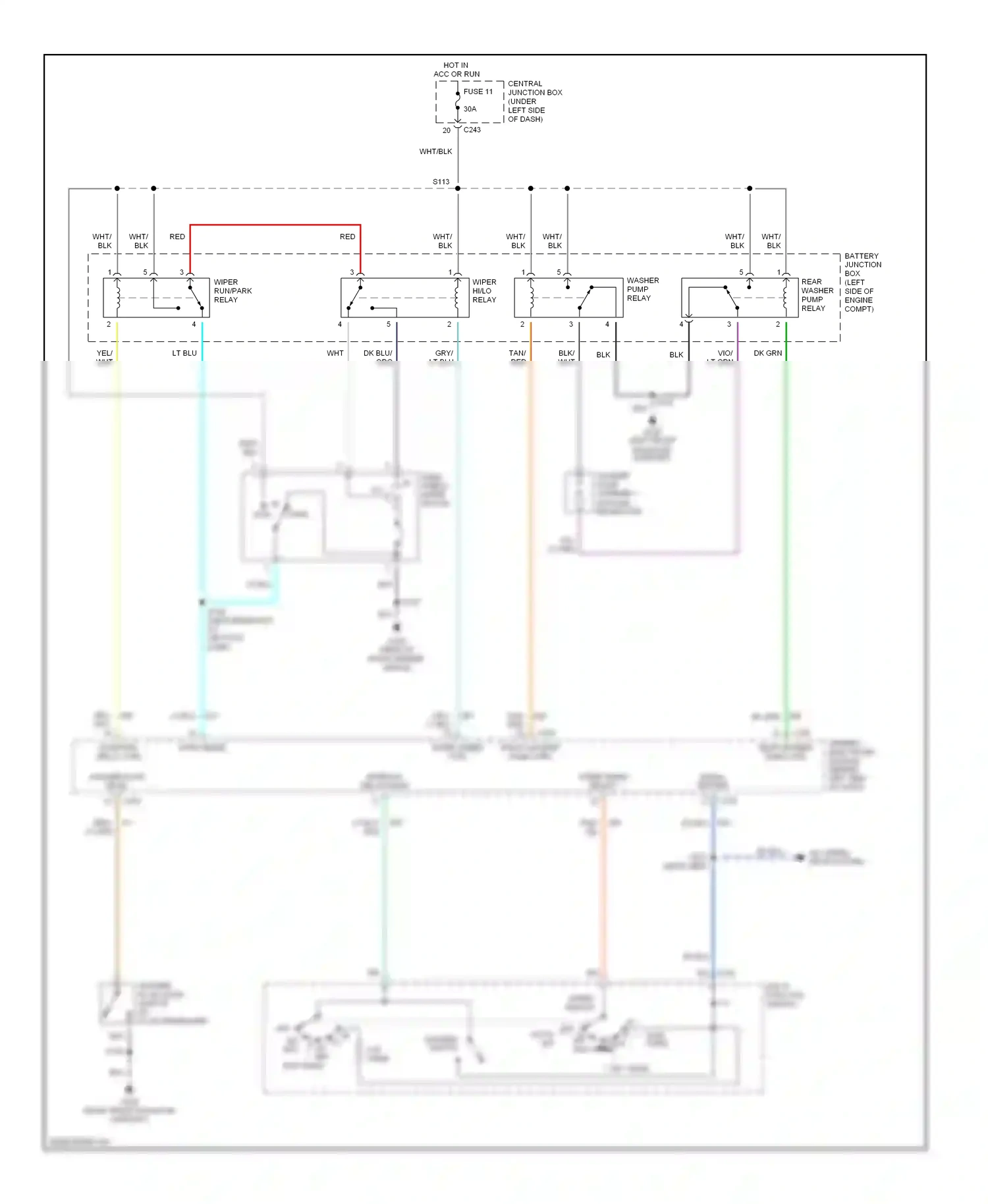 Lincoln Navigator I (1997-2003) multi- function switch wiring diagram  (3 of 8)