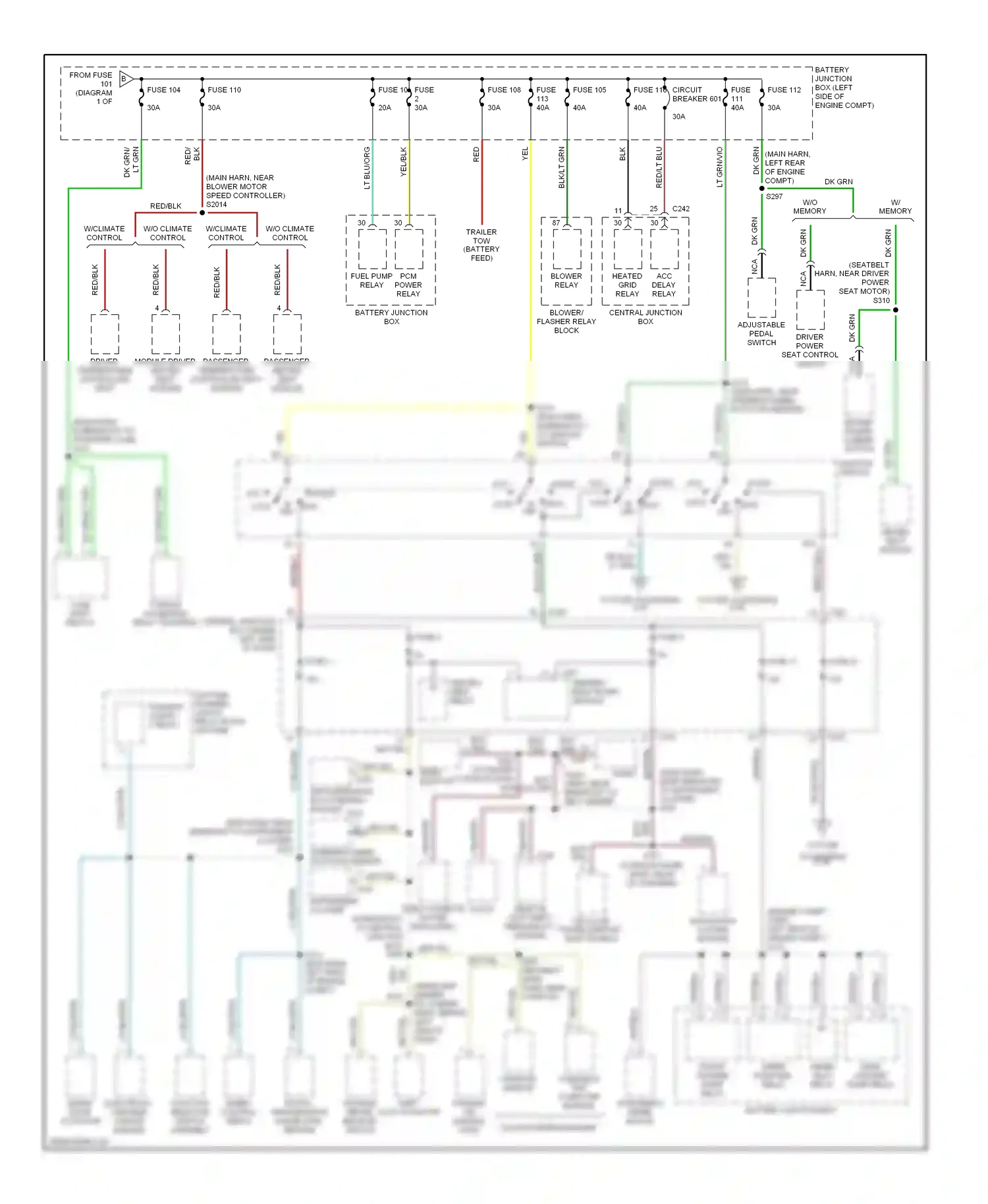Lincoln Navigator I (1997-2003) overhead trip computer module compass sensor wiring diagram  (1 of 1)