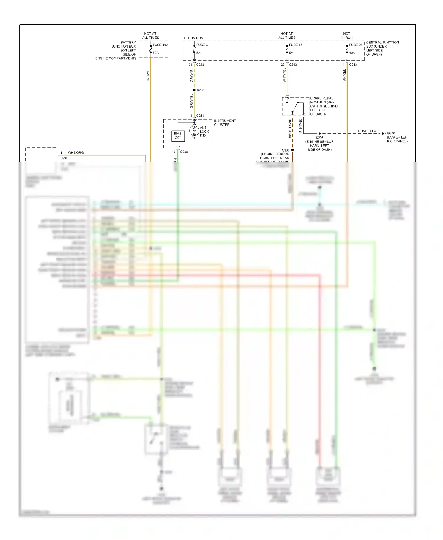 Lincoln Navigator I (1997-2003) processor micro- wiring diagram  (1 of 1)