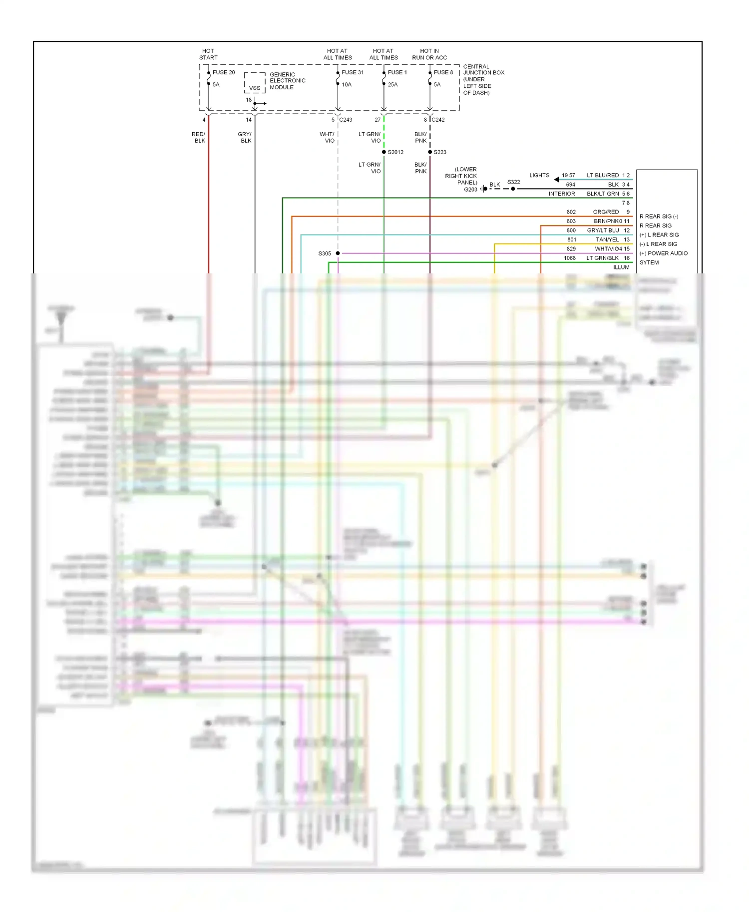 Lincoln Navigator I (1997-2003) protocol b protocol a wiring diagram  (1 of 2)