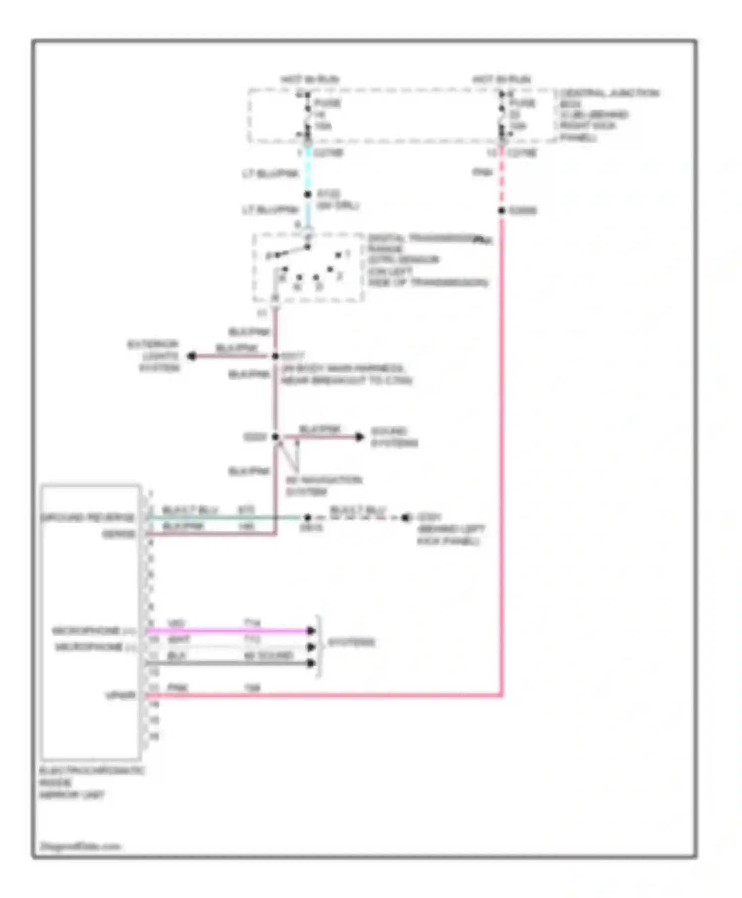 Navigator Lincoln II (2002-2006): Electronic day/night mirror circuit