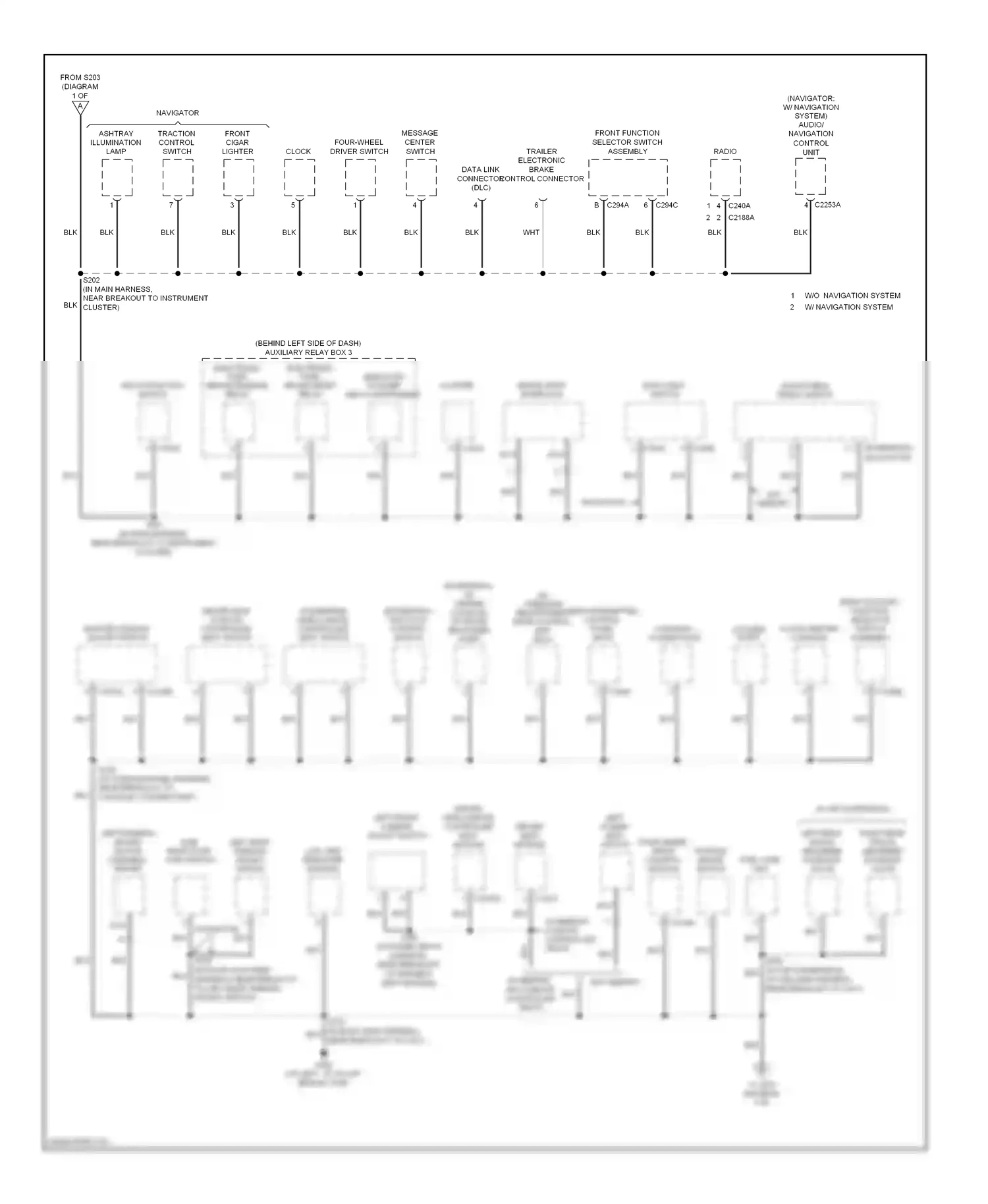 Lincoln Navigator II (2002-2006) multi- function switch wiring diagram  (3 of 5)