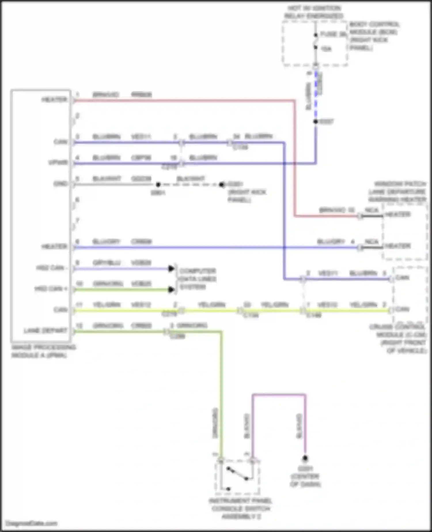 Car Wiring Diagrams for Navigator Lincoln IV (2017-2022): Collision avoidance circuit