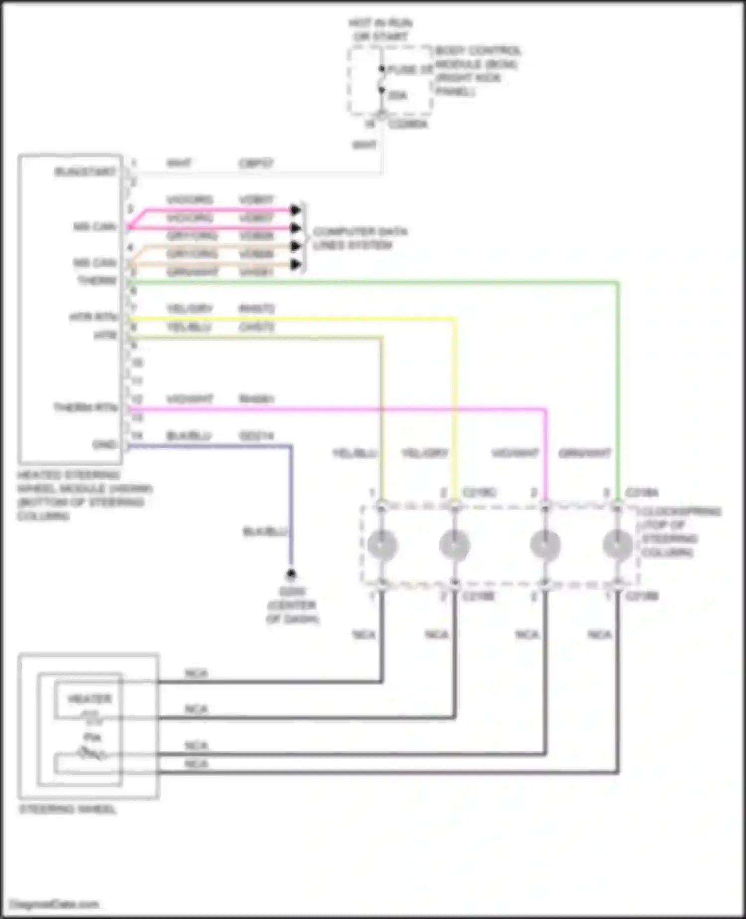 Wiring diagram steering wheel) for Lincoln Navigator IV (2017-2022) (1 of 2)
