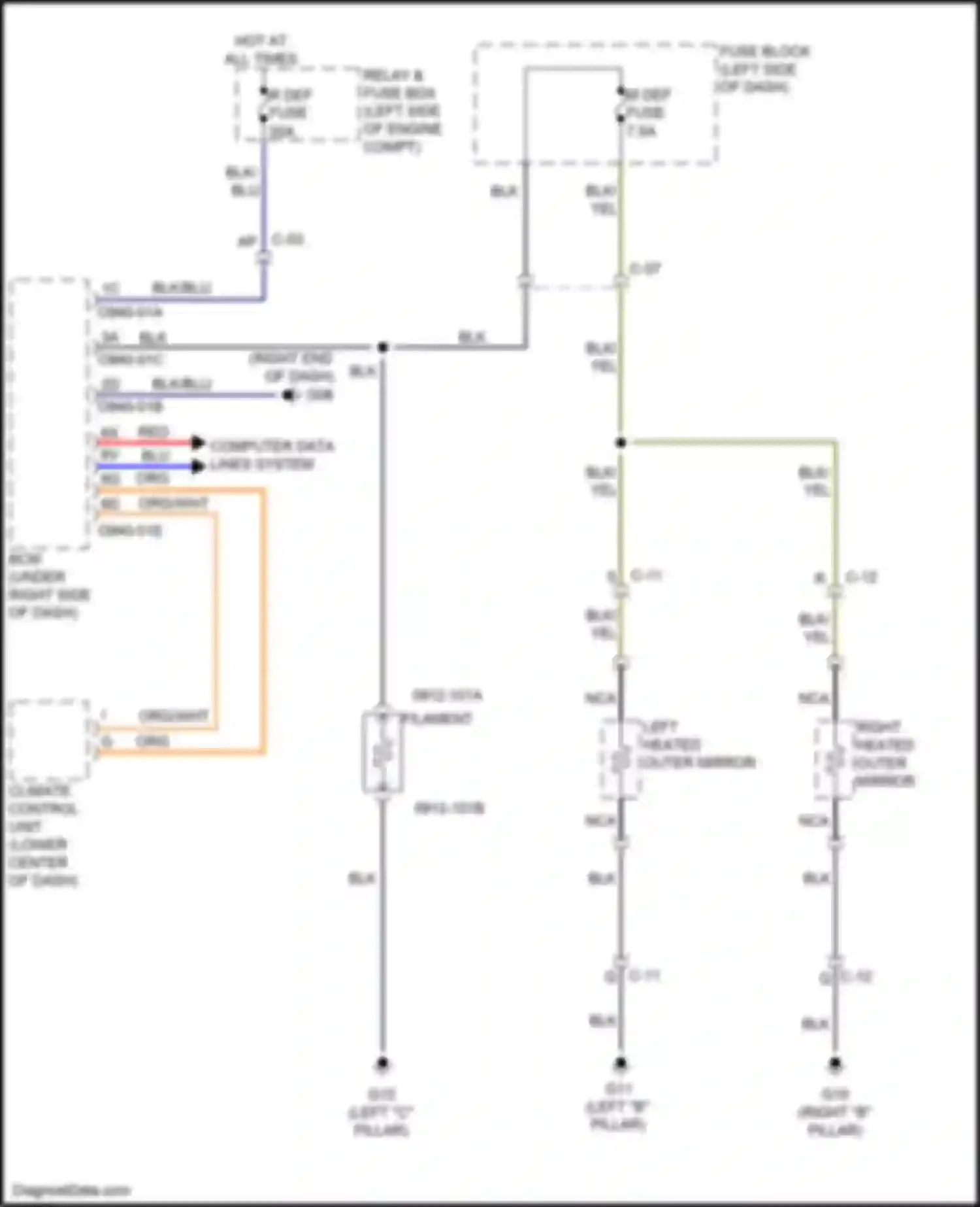 2 Mazda II facelift (2010-2014): Defoggers circuit