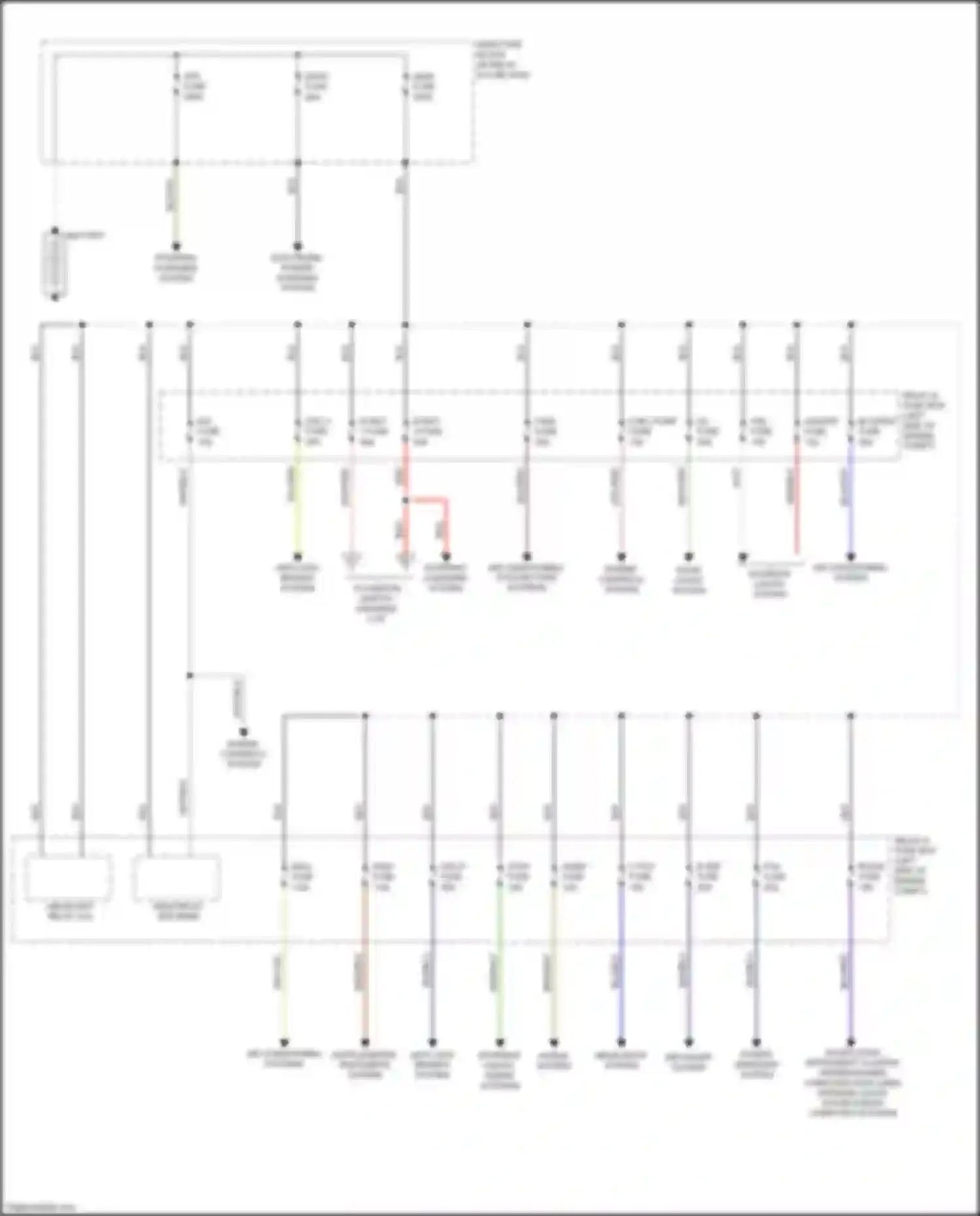 2 Mazda II facelift (2010-2014): Power distribution circuit (1 of 2)