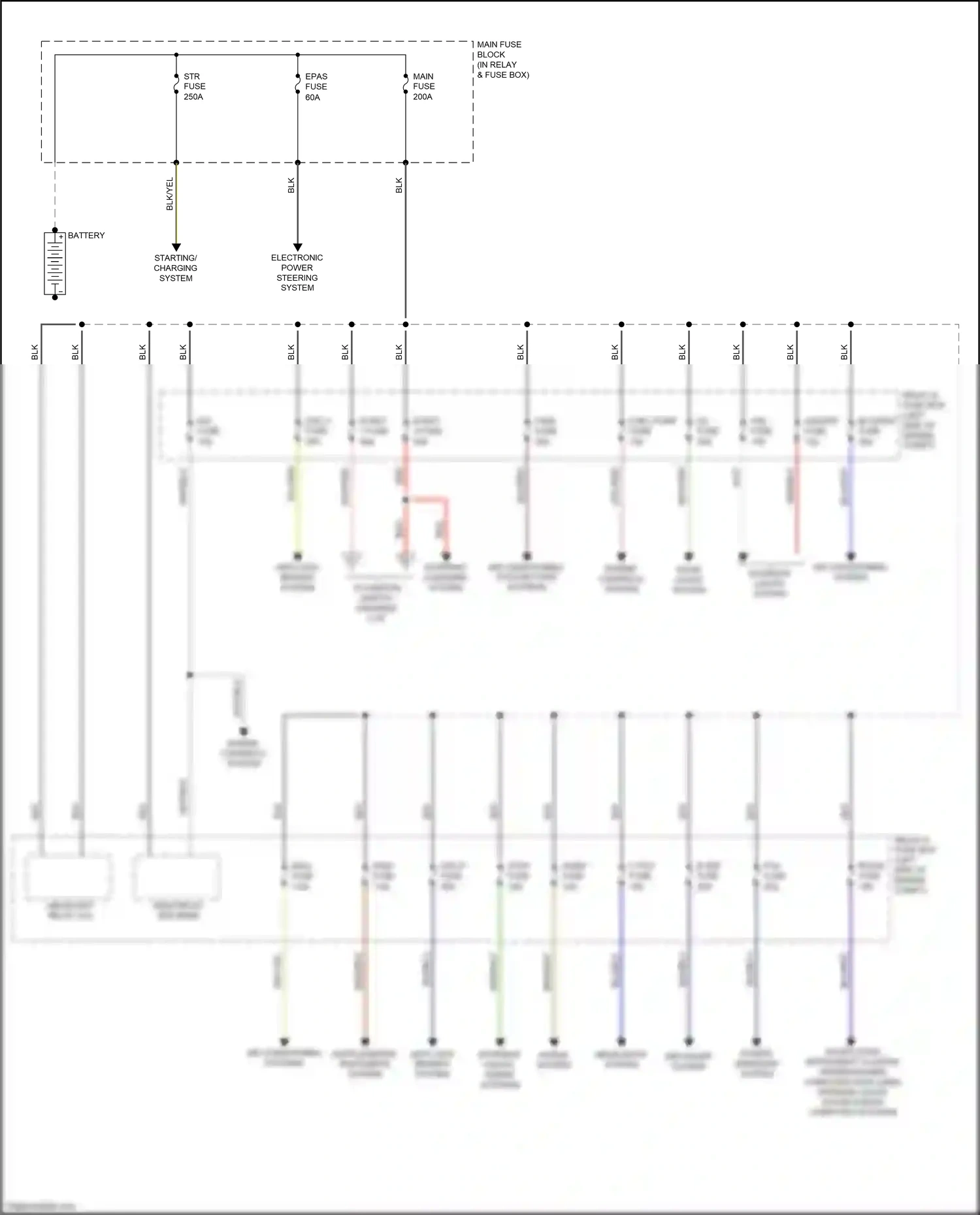 Wiring diagram door locks system for Mazda 2 II facelift (2010-2014) (3 of 3)