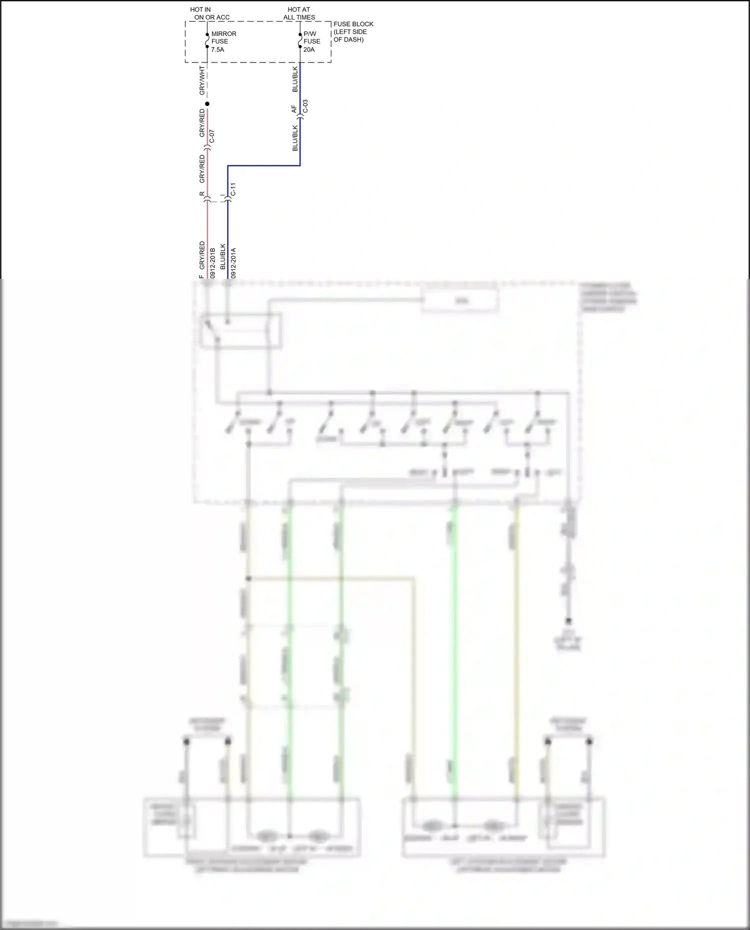 Mazda 2 II facelift (2010-2014) down wiring diagram  (1 of 1)
