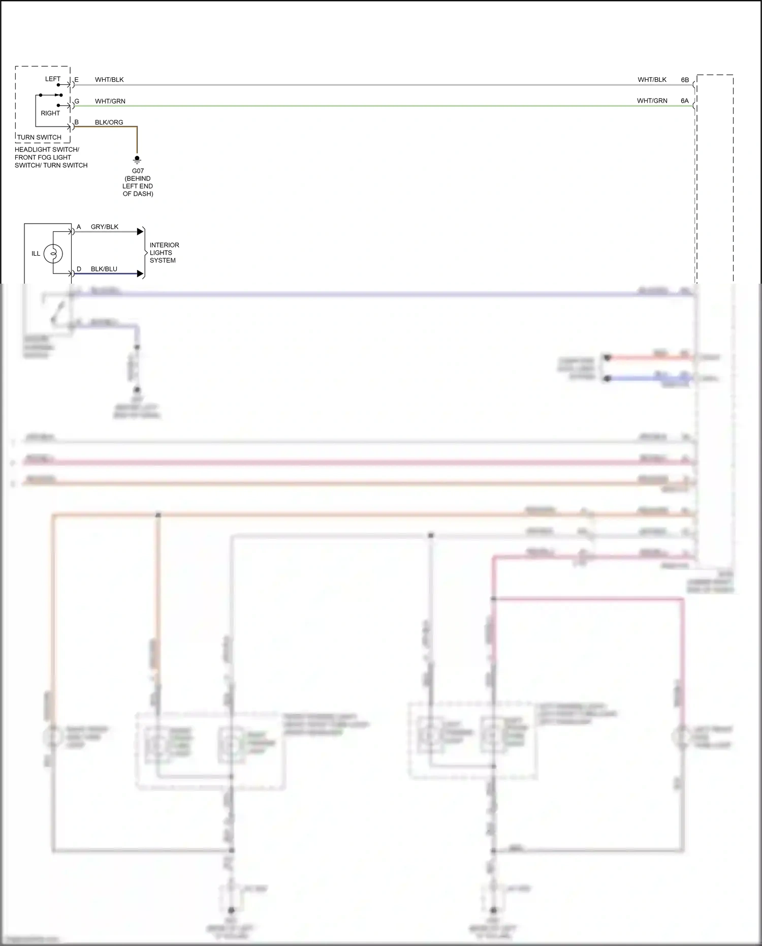 Wiring diagram left parking light for Mazda 2 II facelift (2010-2014) (1 of 1)