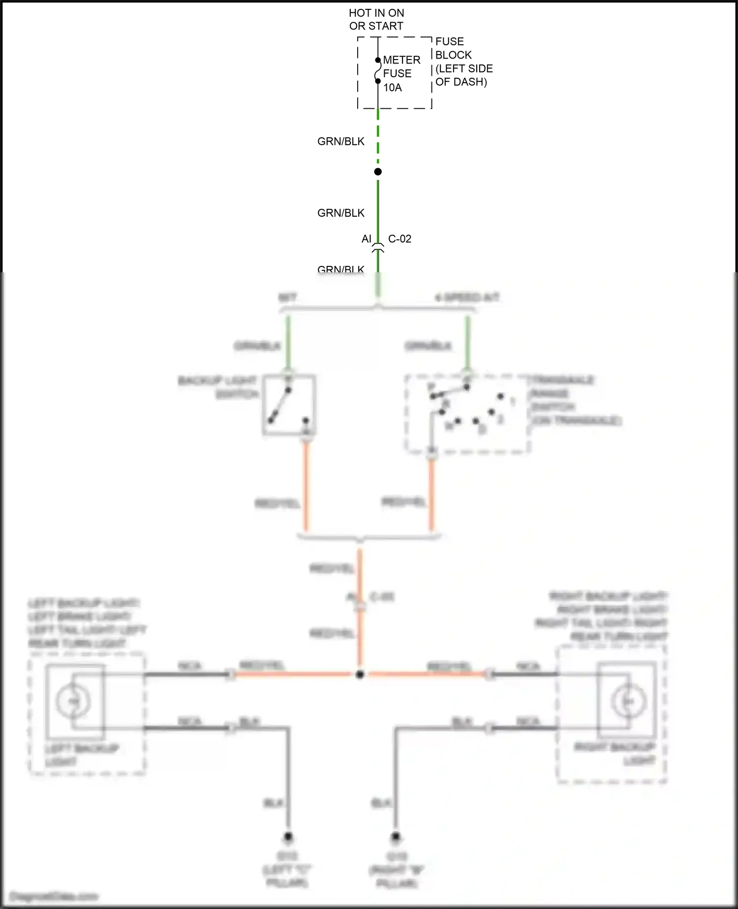 Mazda 2 II facelift (2010-2014) (on transaxle) wiring diagram  (1 of 4)