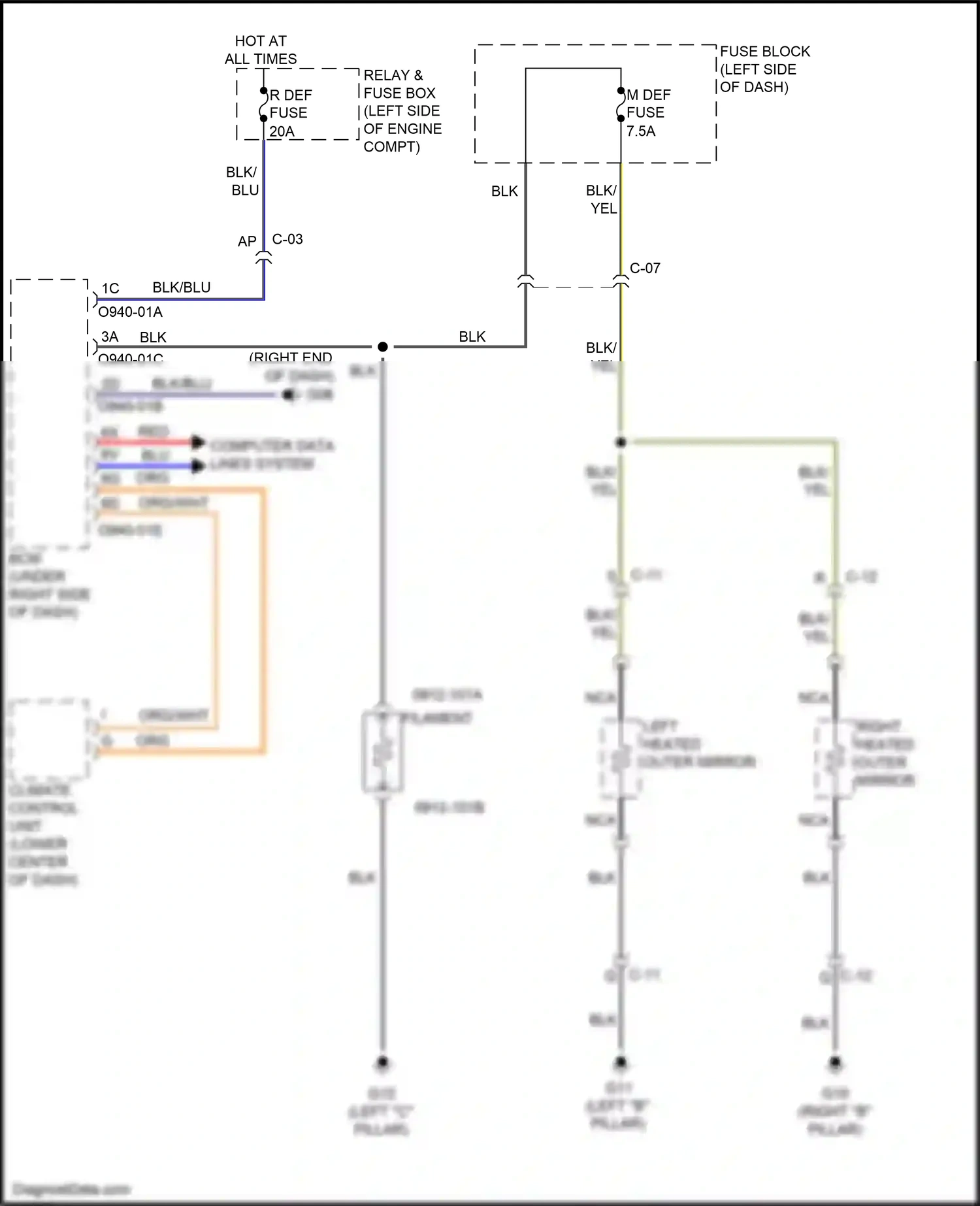 Mazda 2 II facelift (2010-2014) red wiring diagram  (22 of 38)