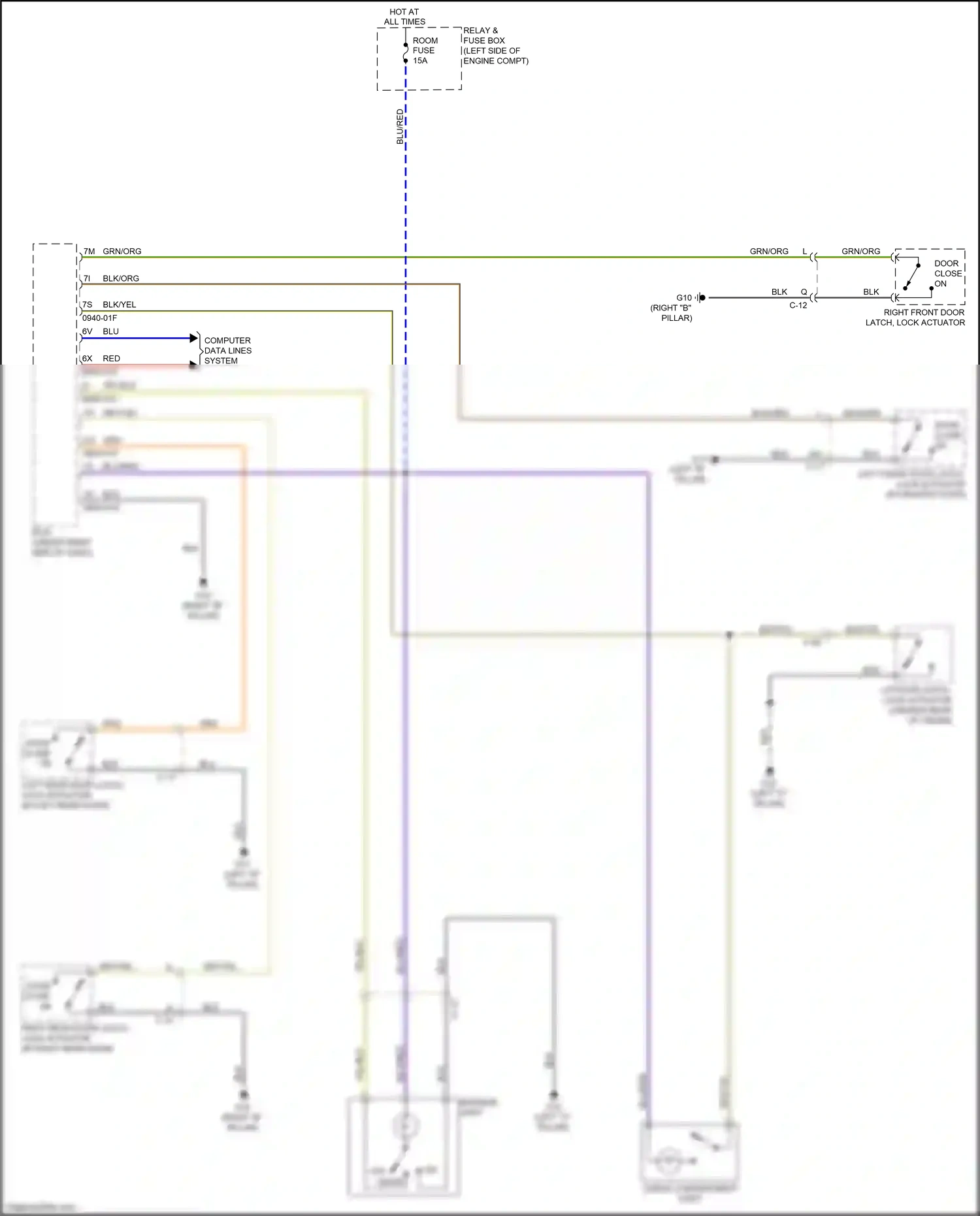 Wiring diagram relay & fuse box for Mazda 2 II facelift (2010-2014) (11 of 18)