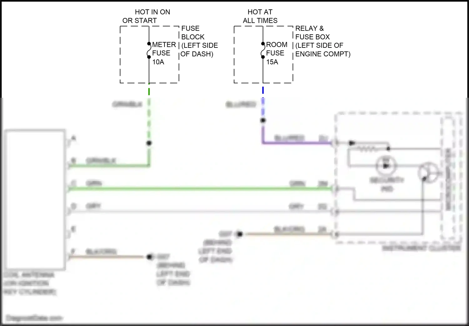 Wiring diagram relay & fuse box for Mazda 2 II facelift (2010-2014) (15 of 18)