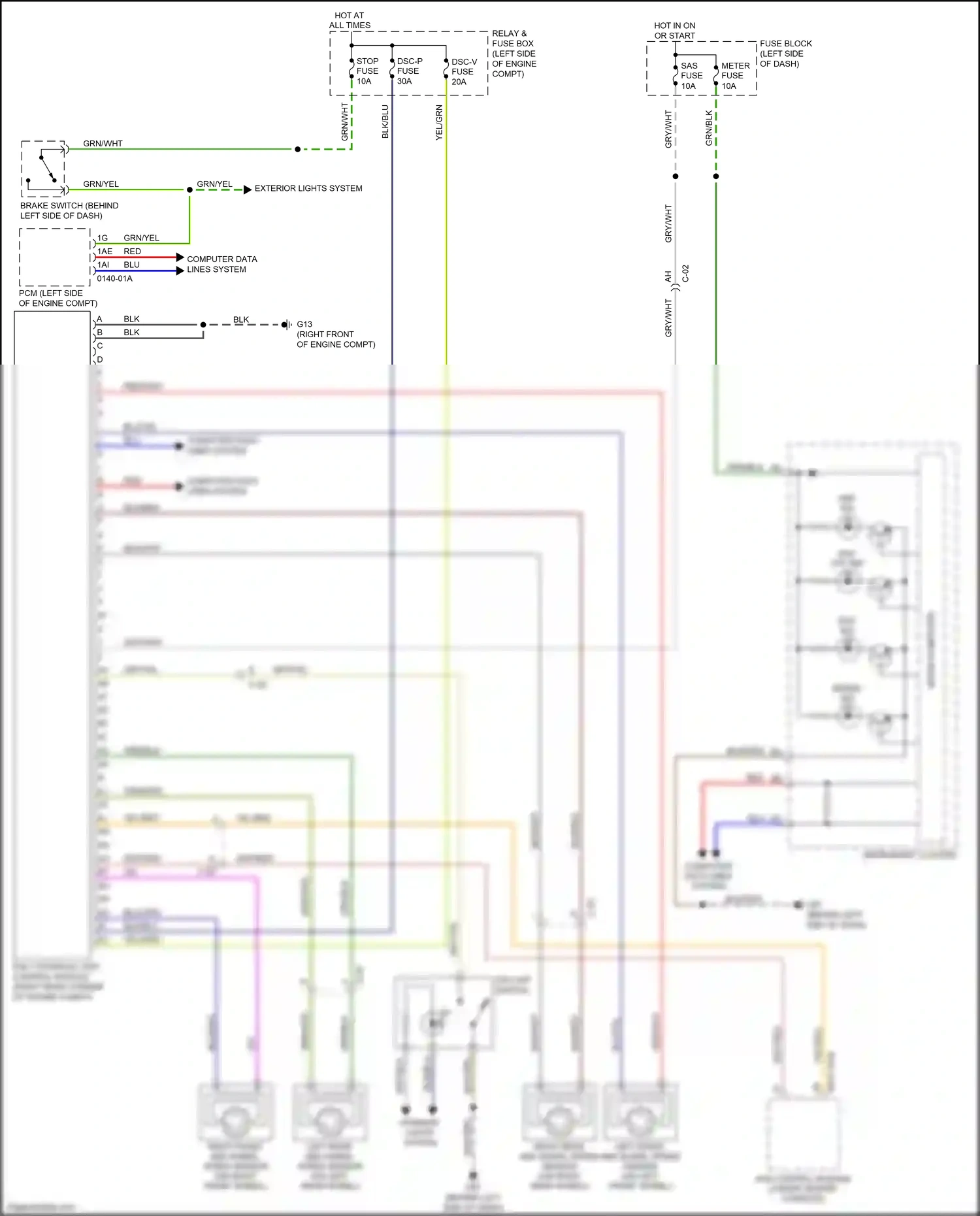Wiring diagram right rear abs wheel speed sensor for Mazda 2 II facelift (2010-2014) (1 of 1)