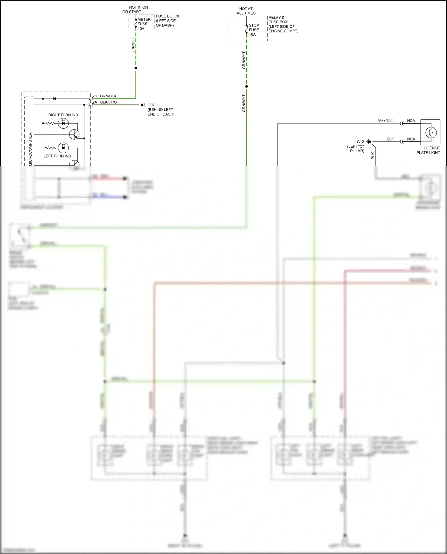 Wiring diagram right turn ind for Mazda 2 II facelift (2010-2014) (1 of 2)