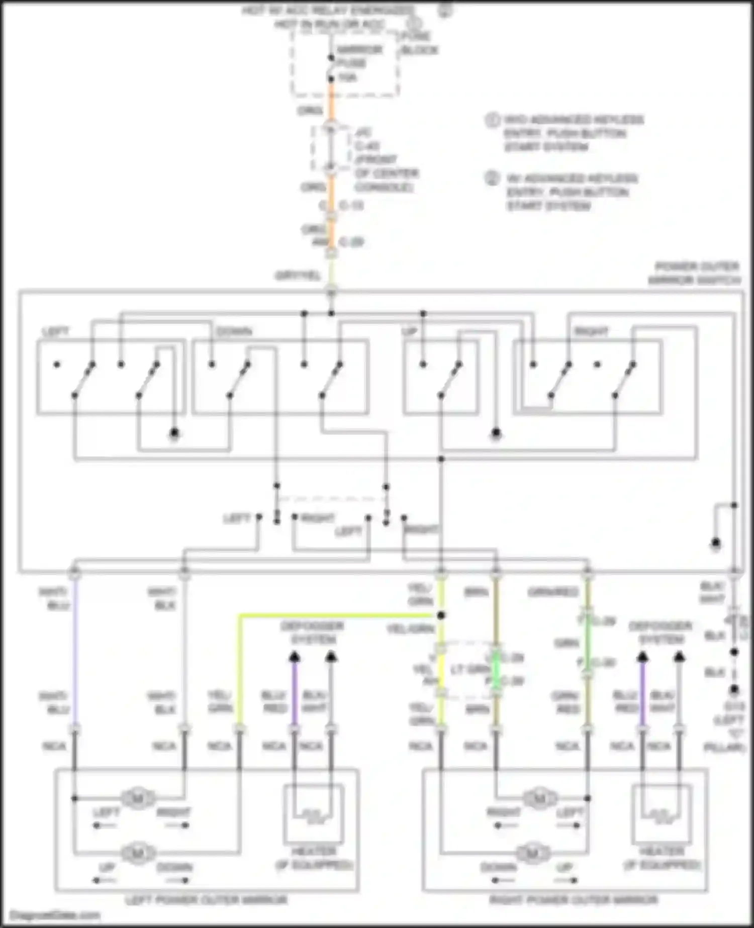 3 MPS Mazda II facelift (2011-2013): Power mirror circuit