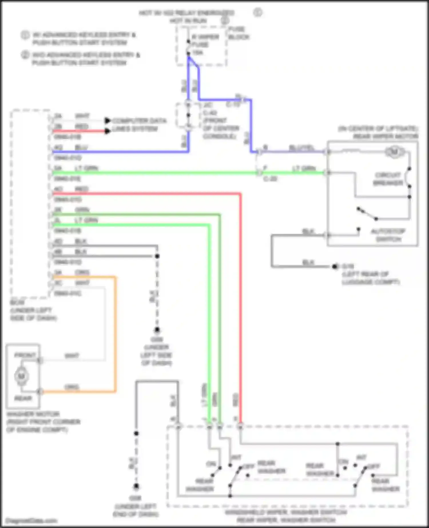 3 MPS Mazda II facelift (2011-2013): Rear wiper/washer circuit