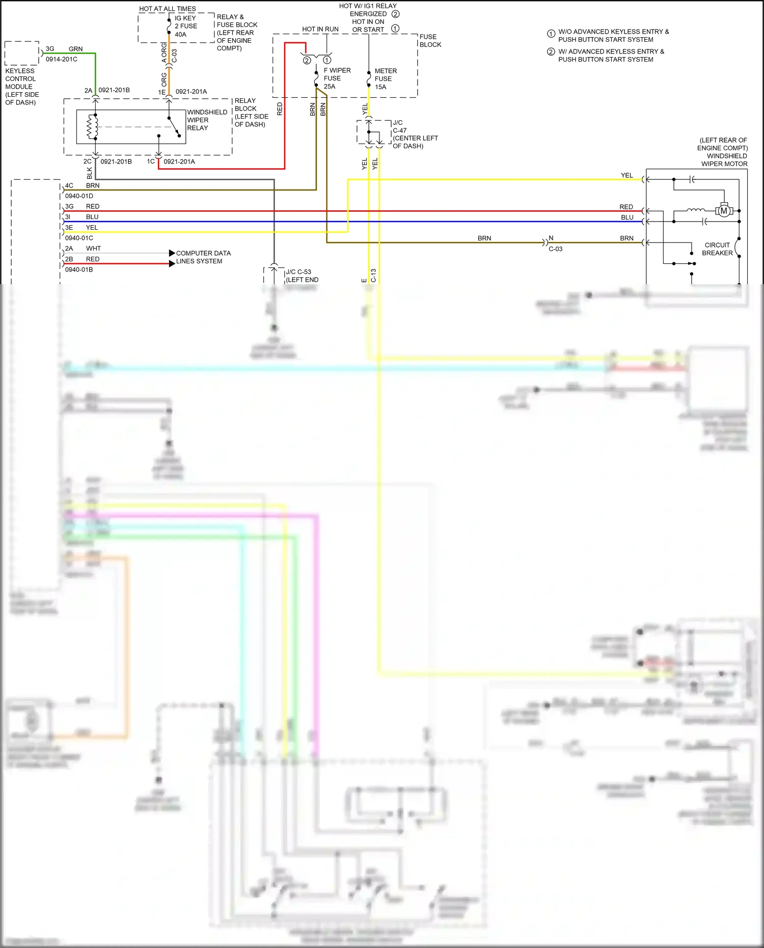 Mazda 3 MPS II facelift (2011-2013) front wiring diagram  (1 of 4)