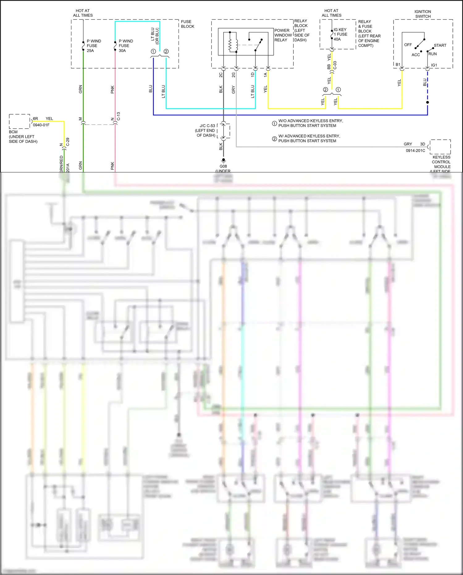 Mazda 3 MPS II facelift (2011-2013) ignition switch wiring diagram  (2 of 4)