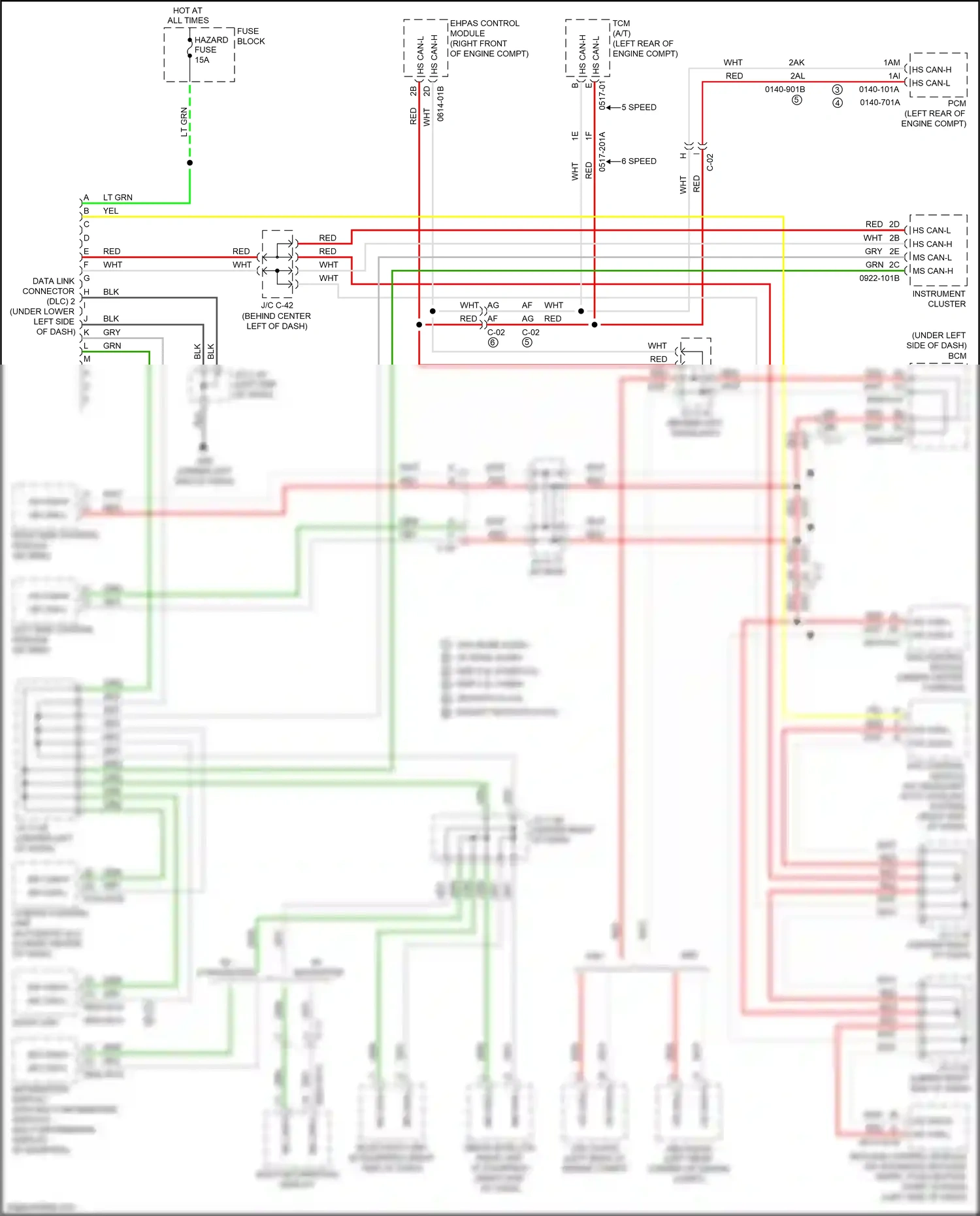 Mazda 3 MPS II facelift (2011-2013) left bsm control module wiring diagram  (2 of 2)