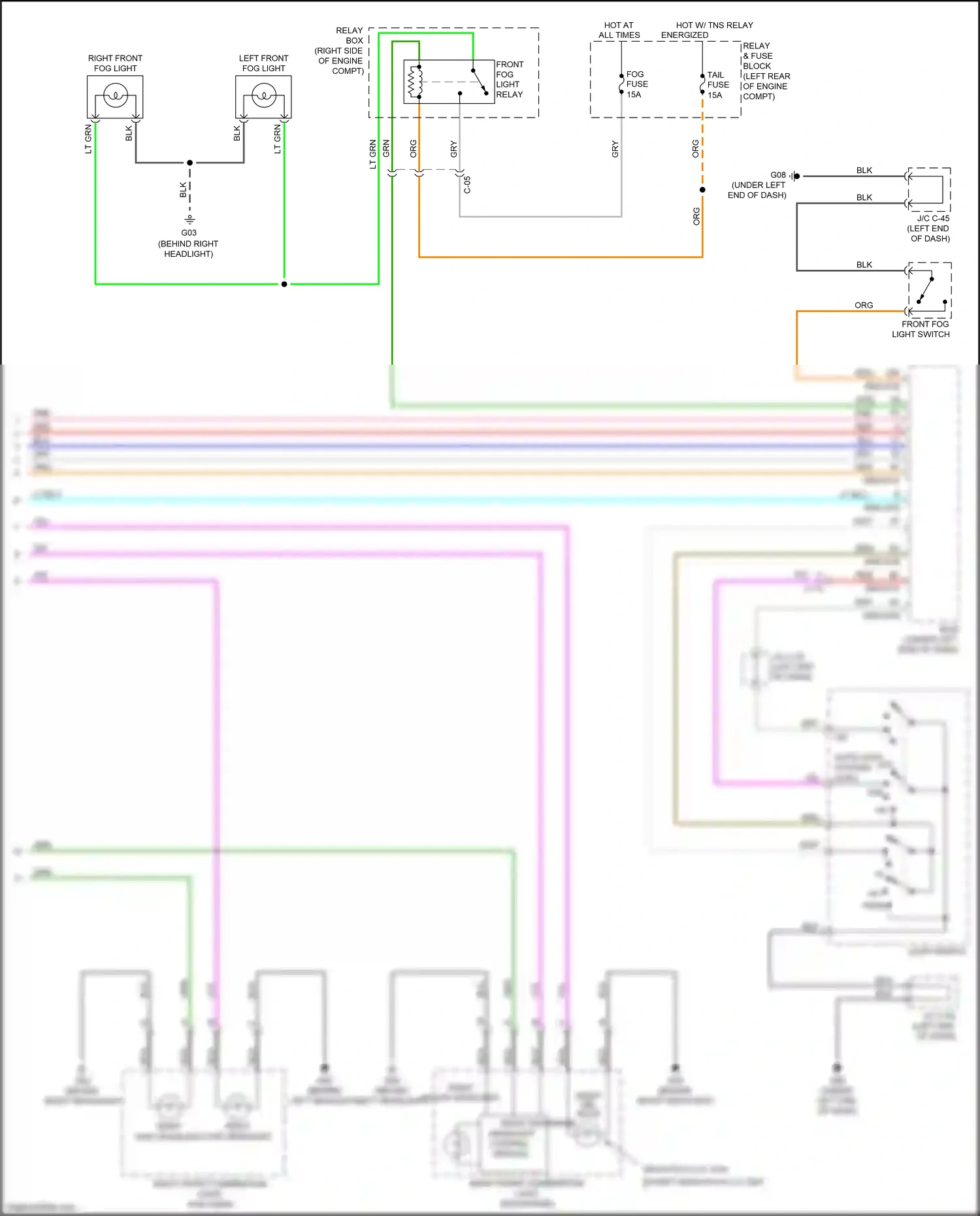 Mazda 3 MPS II facelift (2011-2013) light switch wiring diagram  (2 of 3)