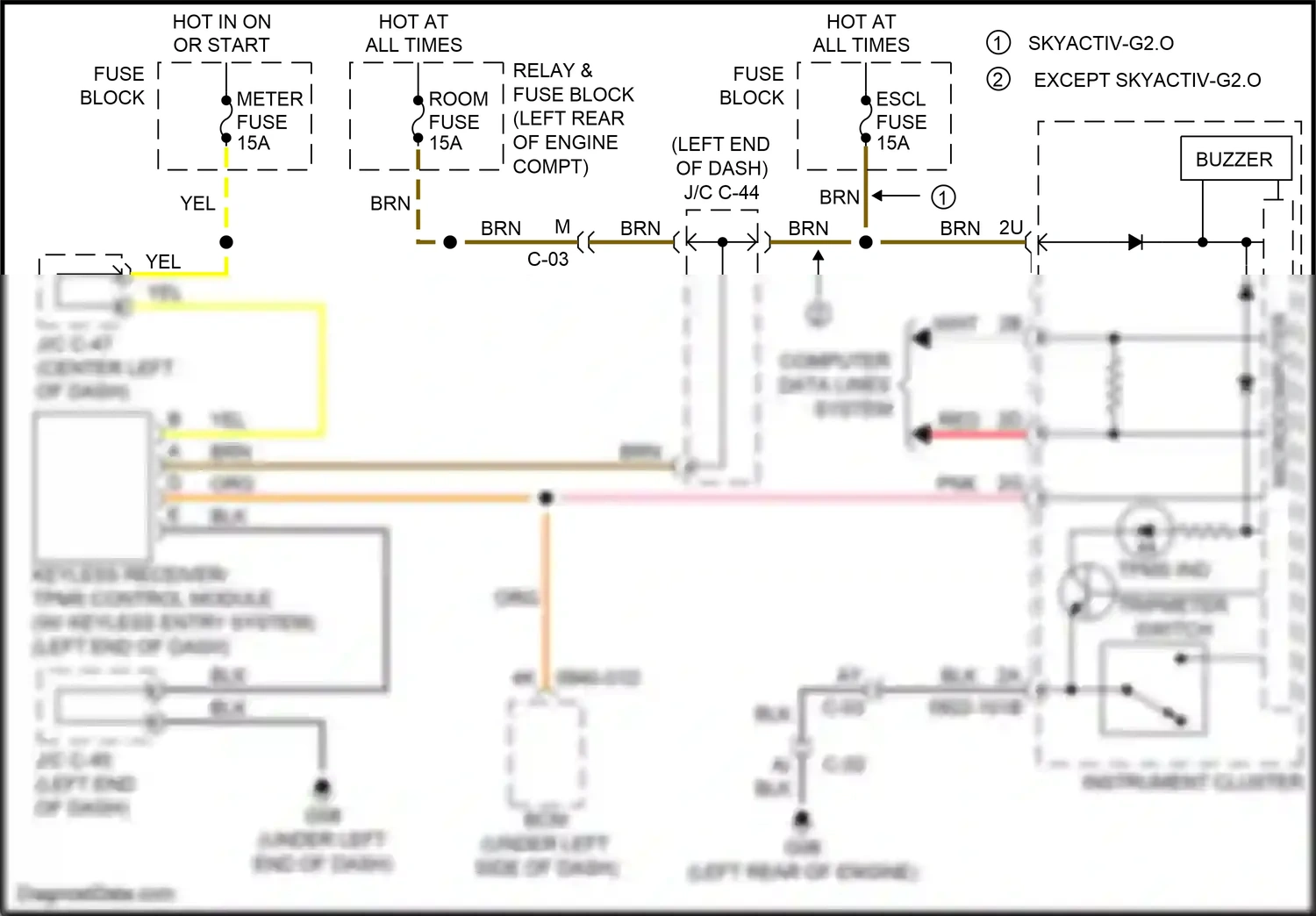 Mazda 3 MPS II facelift (2011-2013) microcomputer wiring diagram  (20 of 21)