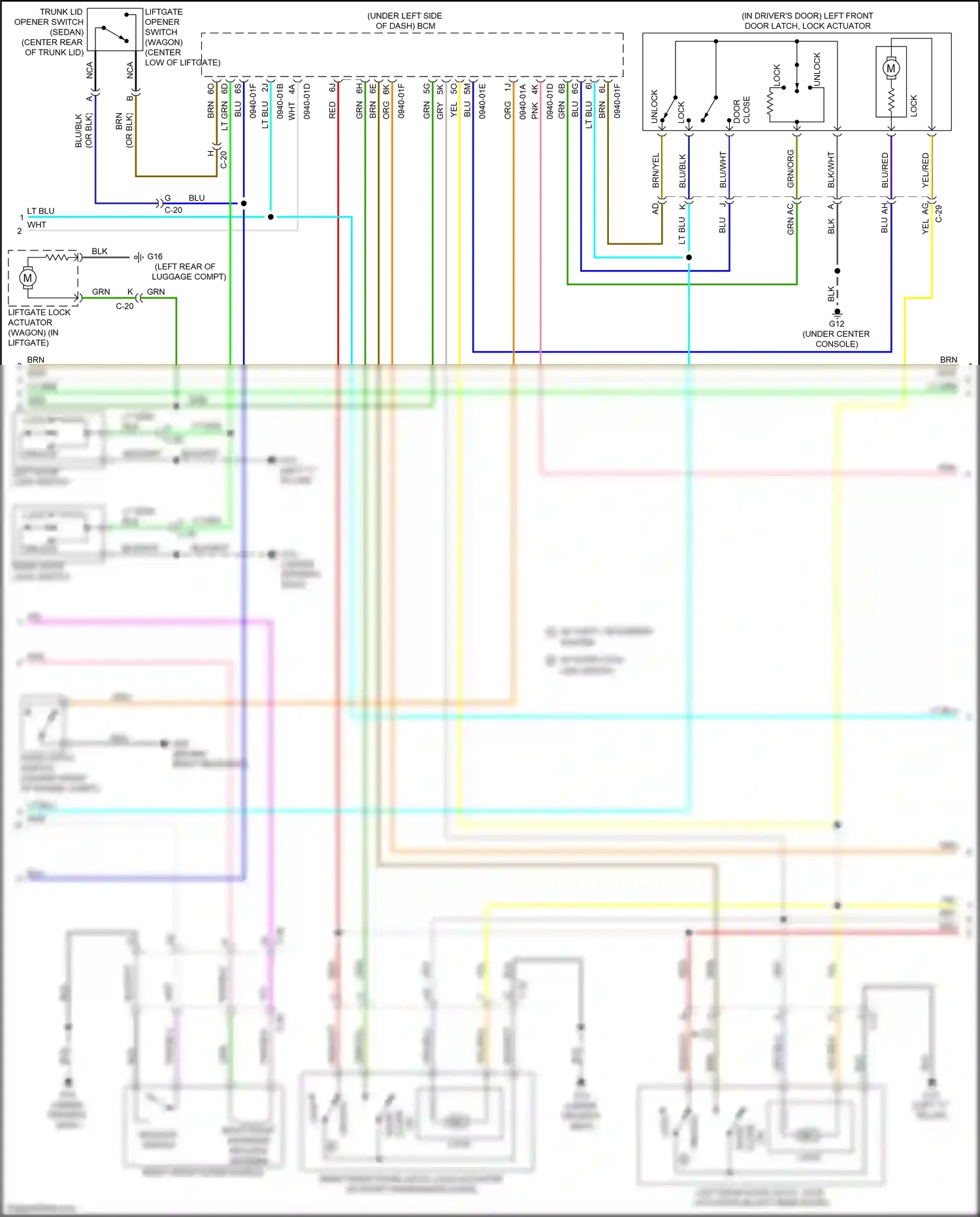 Mazda 3 MPS II facelift (2011-2013) right front outer handle wiring diagram  (1 of 2)