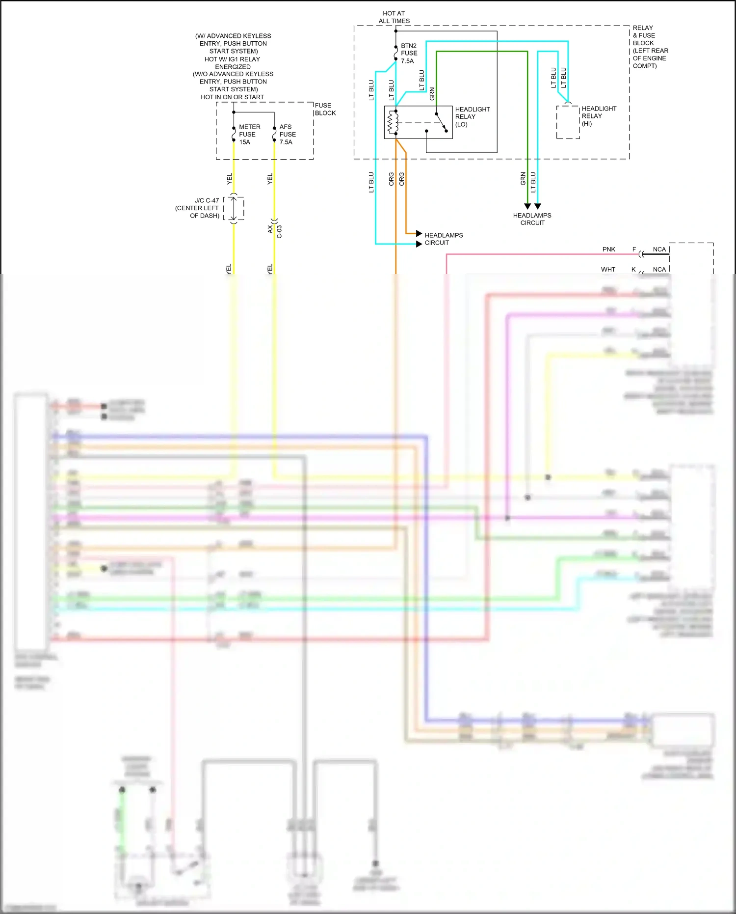 Mazda 3 MPS II facelift (2011-2013) w/ advanced keyless entry, push button start system wiring diagram  (5 of 29)