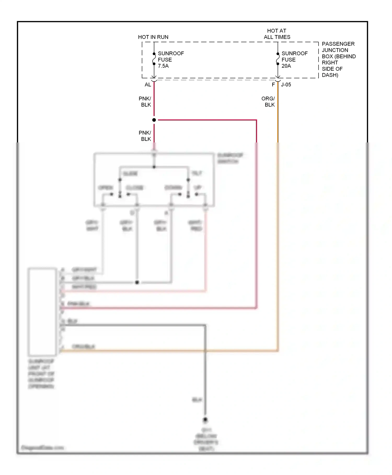 Wiring diagram down/ close for Mazda 3 BK facelift (2006-2009) (1 of 1)