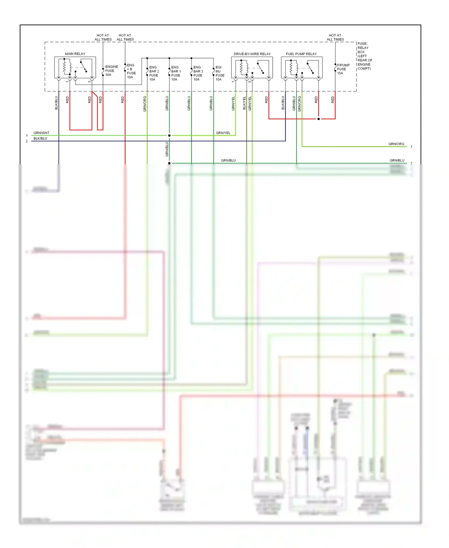 Wiring diagram fuse/ relay box for Mazda 3 BK facelift (2006-2009) (1 of 1)