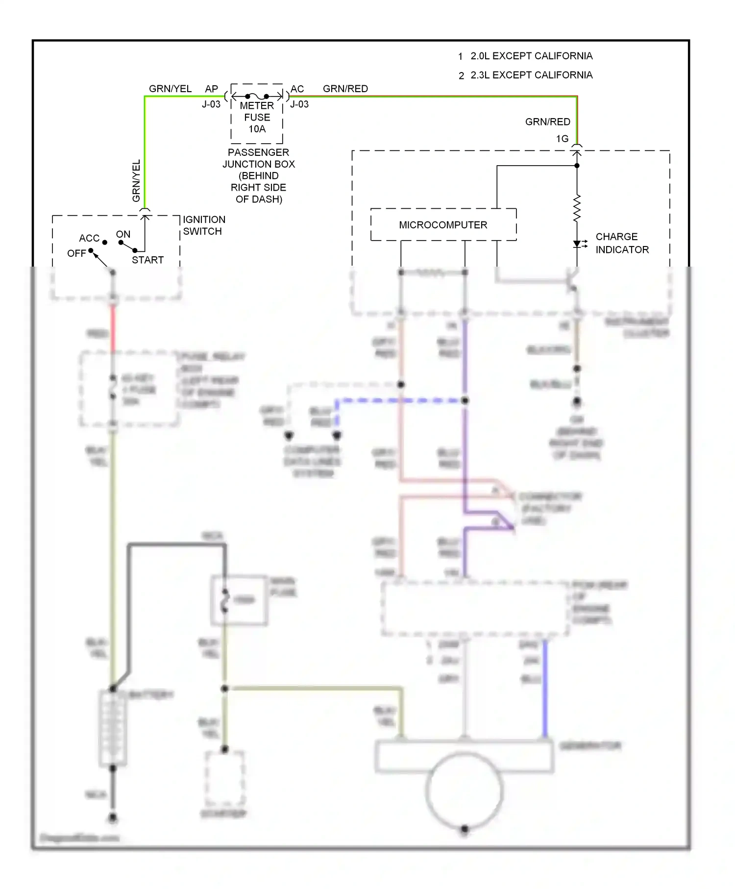 Mazda 3 BK facelift (2006-2009) generator wiring diagram  (1 of 2)