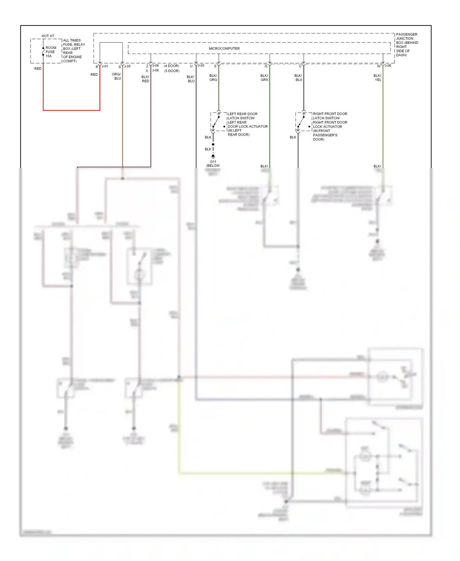 Wiring diagram interior light) for Mazda 3 BK facelift (2006-2009) (1 of 2)