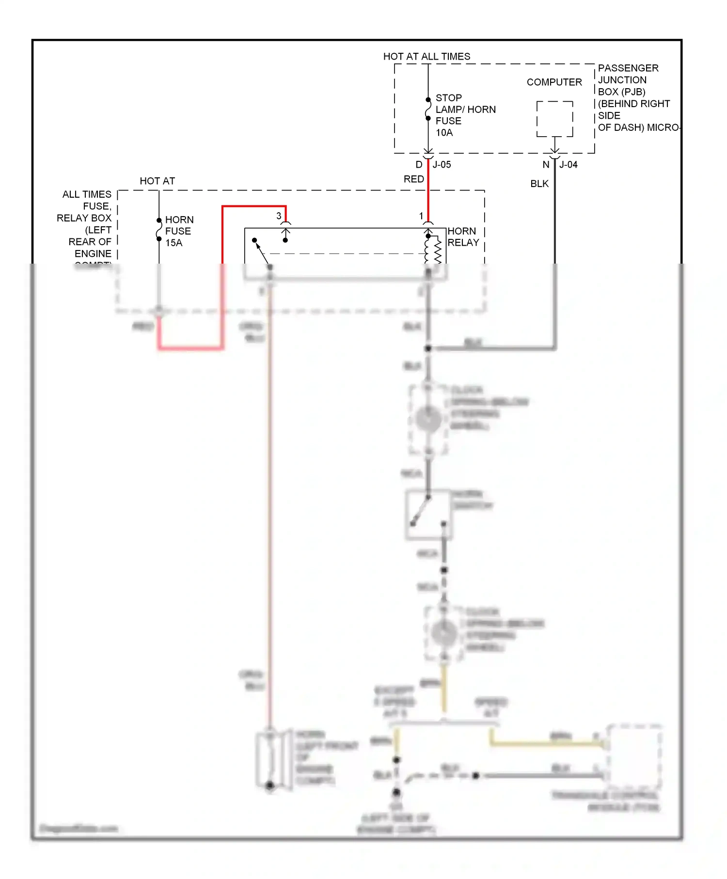 Wiring diagram j-05 for Mazda 3 BK facelift (2006-2009) (5 of 21)