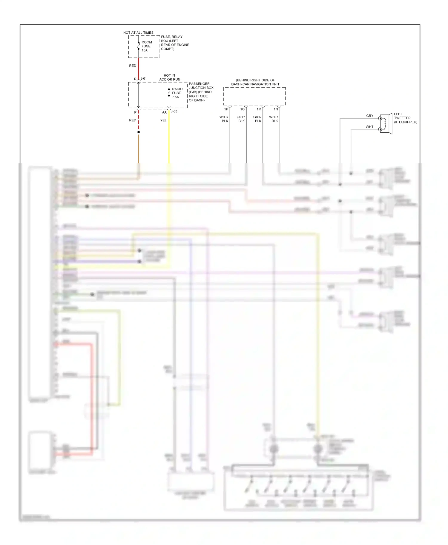 Wiring diagram left front door speaker for Mazda 3 BK facelift (2006-2009) (1 of 4)