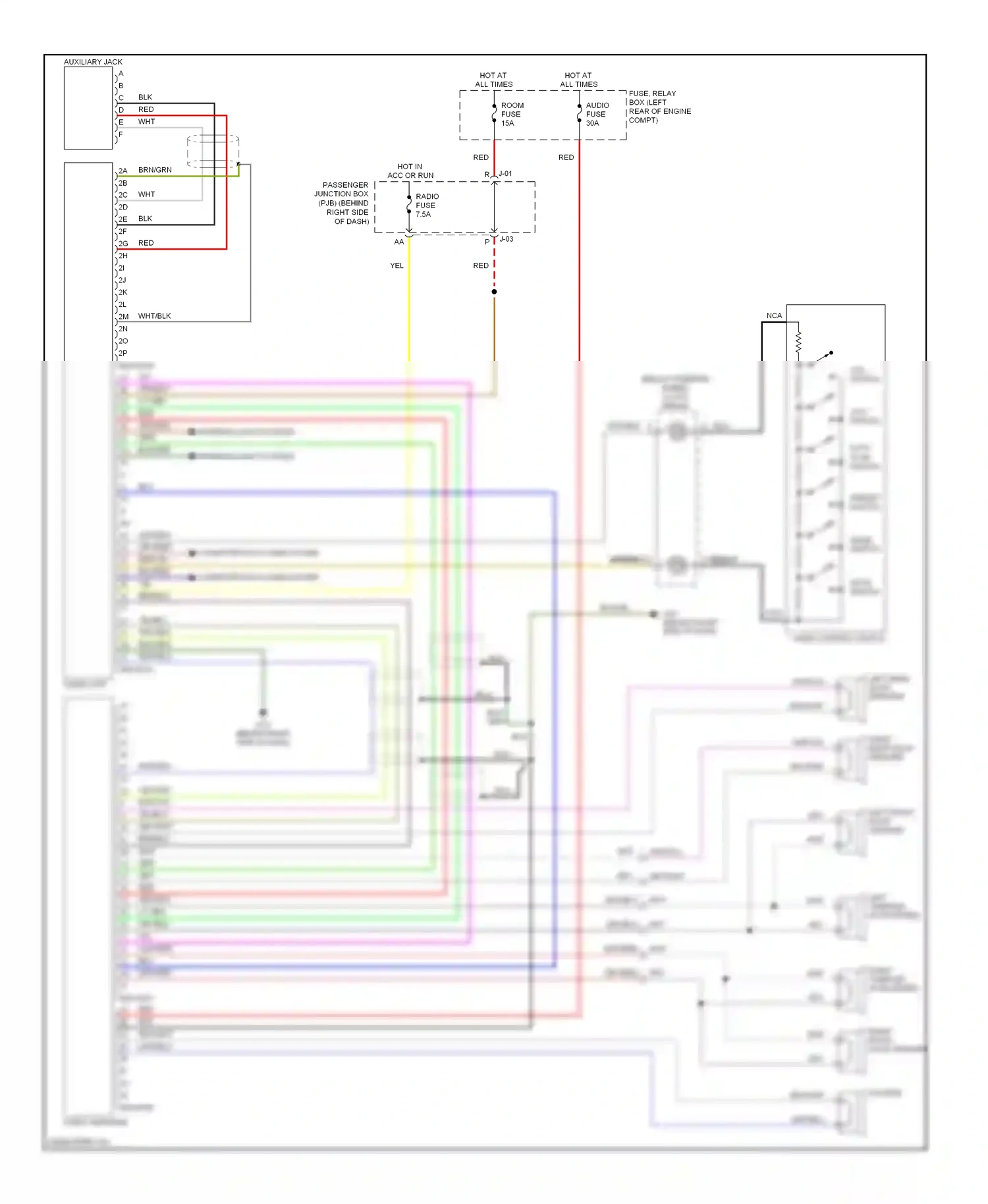 Wiring diagram left front door speaker for Mazda 3 BK facelift (2006-2009) (4 of 4)