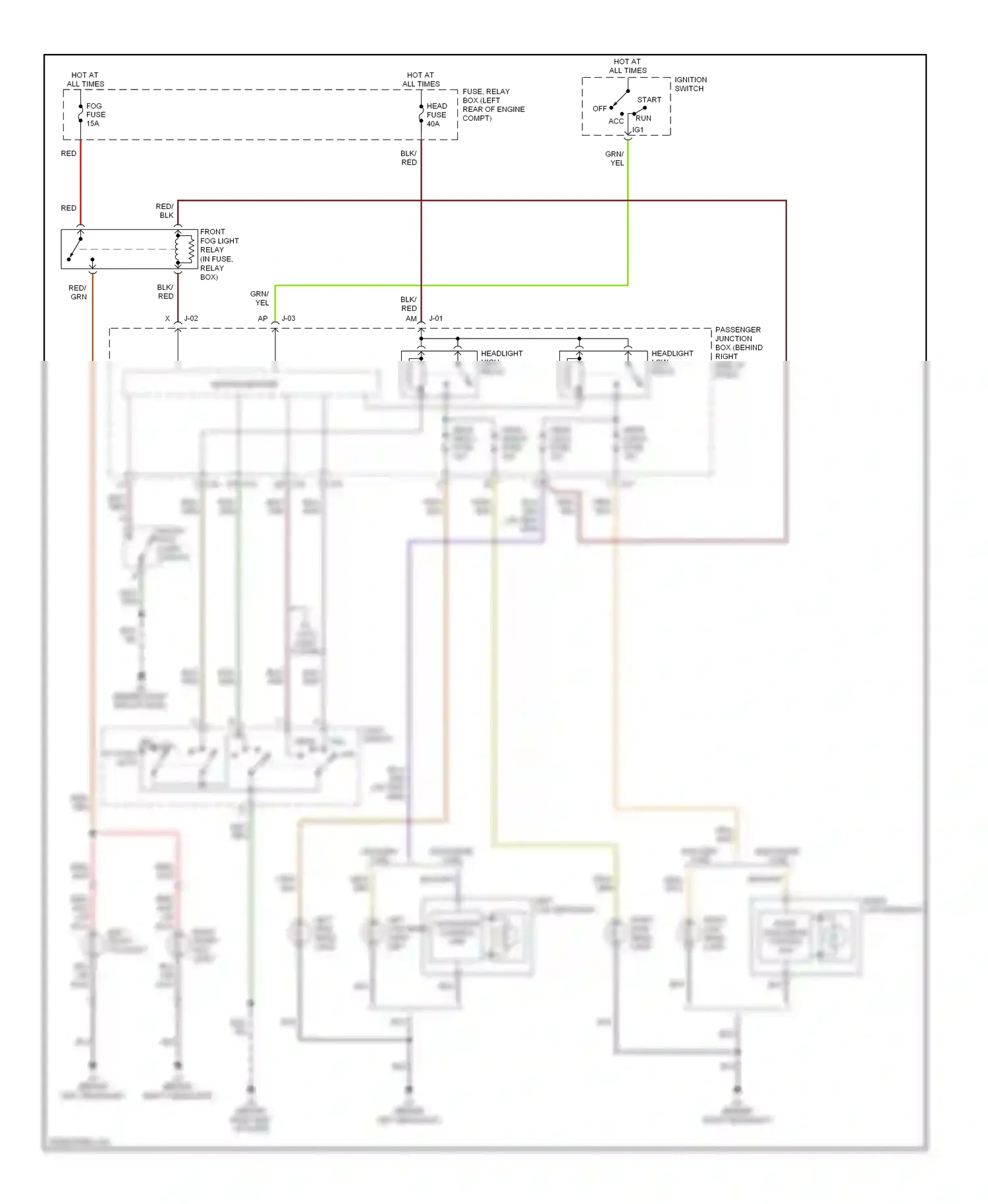 Wiring diagram left low head- light left discharge control unit for Mazda 3 BK facelift (2006-2009) (2 of 2)