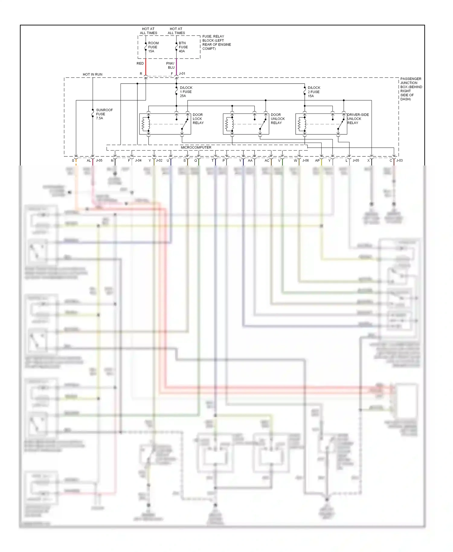 Mazda 3 BK facelift (2006-2009) lock wiring diagram  (1 of 2)