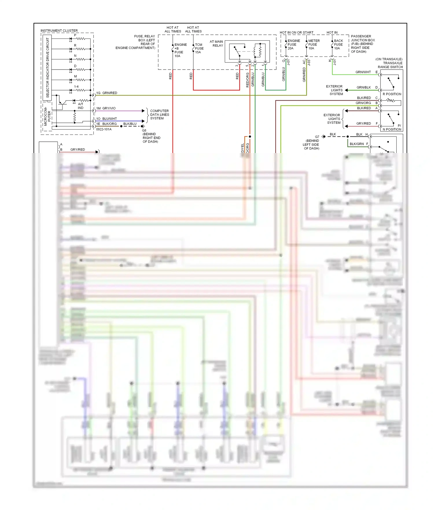 Mazda 3 BK facelift (2006-2009) (on transaxle) transaxle range switch wiring diagram  (1 of 1)