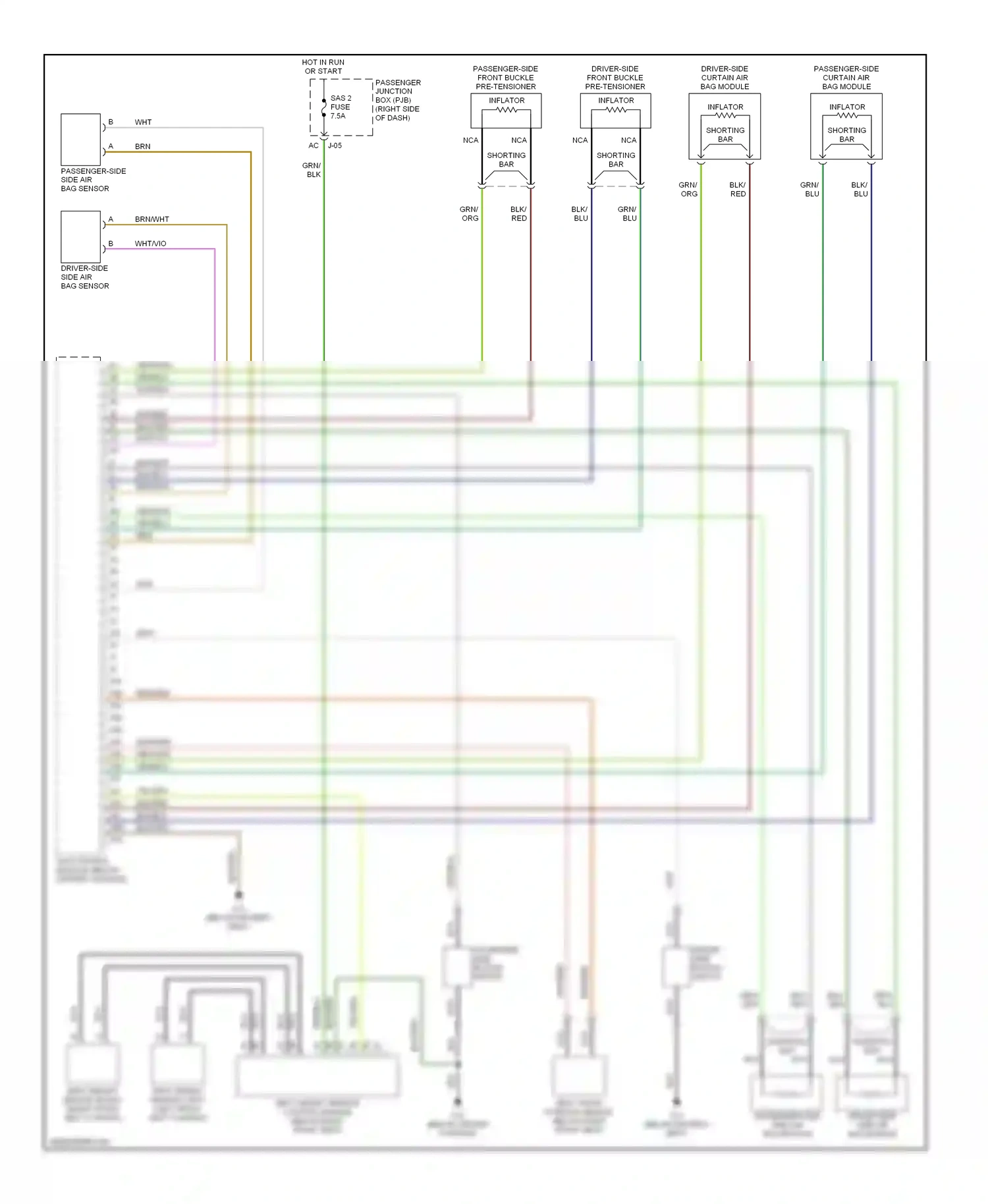 Wiring diagram passenger-side side air bag sensor for Mazda 3 BK facelift (2006-2009) (1 of 1)
