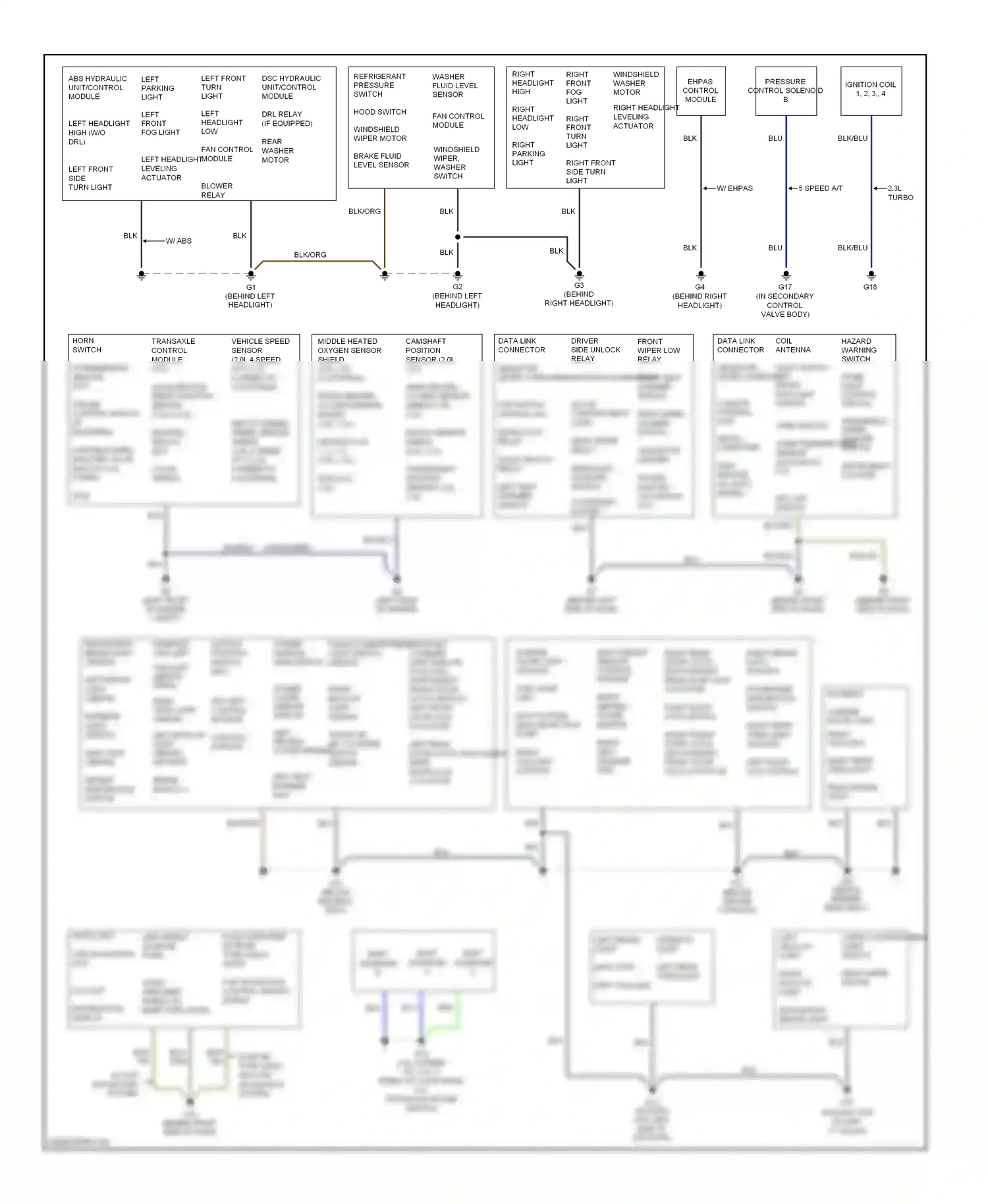 Wiring diagram right back-up light for Mazda 3 BK facelift (2006-2009) (2 of 2)