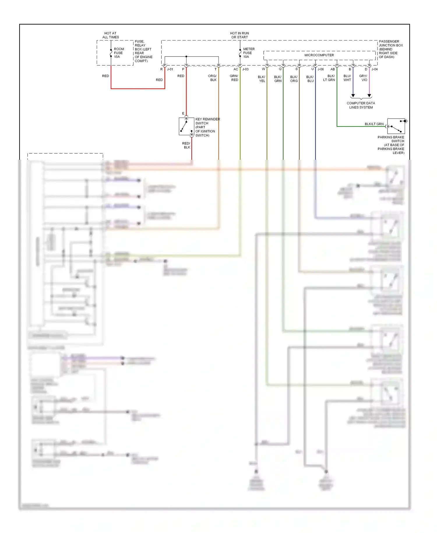 Mazda 3 BK facelift (2006-2009) sas control module (below center console) wiring diagram  (1 of 4)