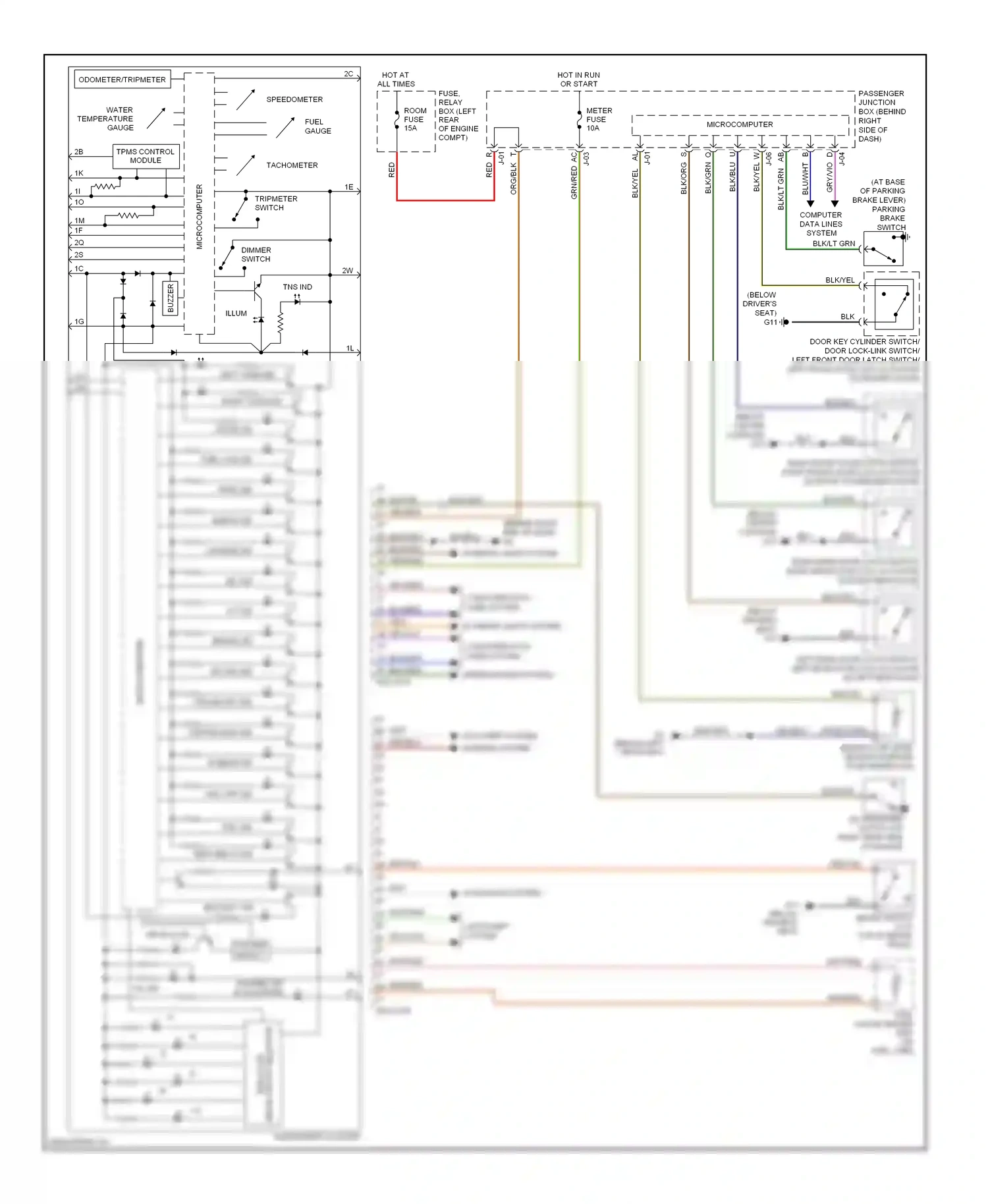 Mazda 3 BK facelift (2006-2009) speedometer wiring diagram  (1 of 1)